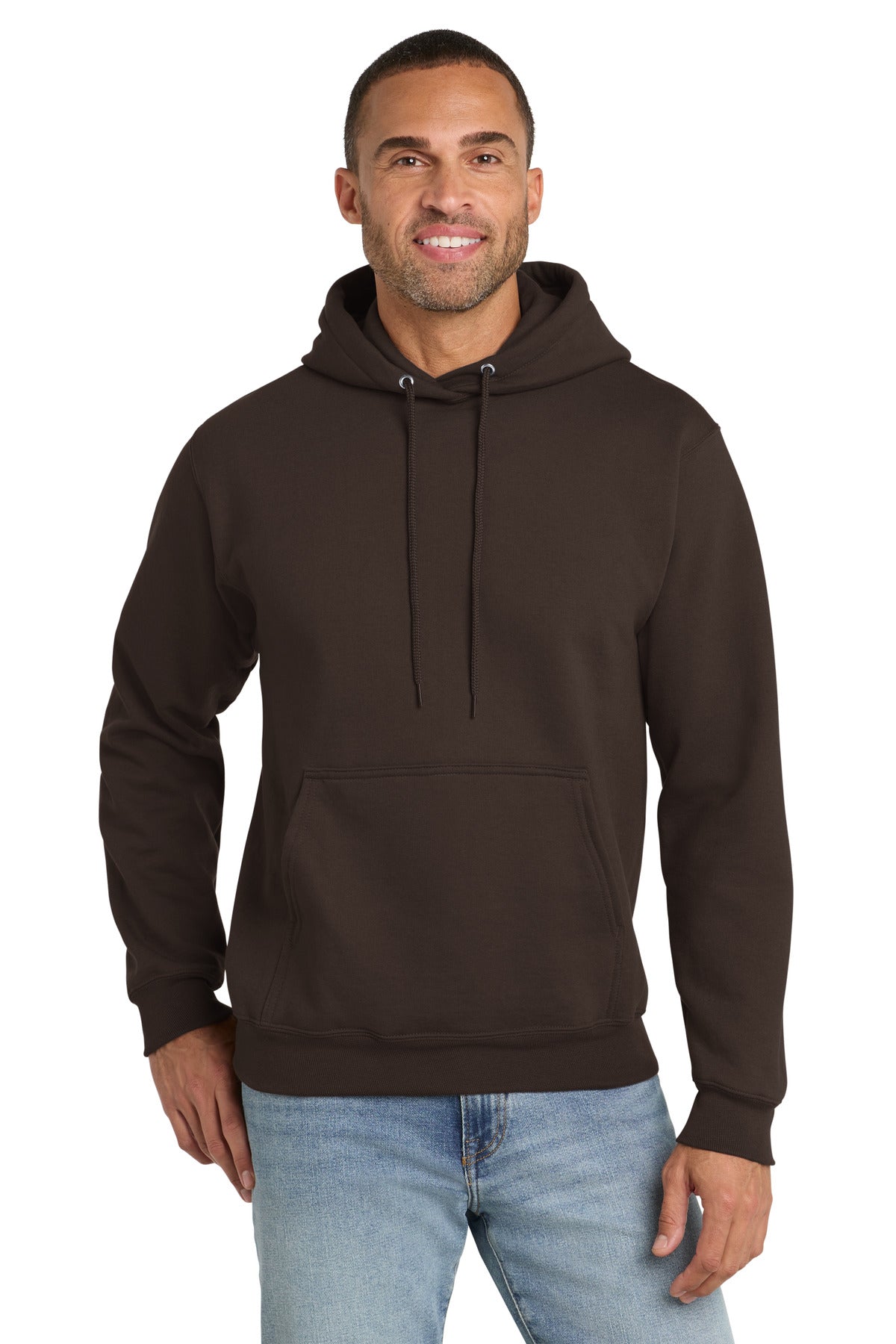 Port & Co Essential Fleece Pullover Hooded Sweatshirt.  PC90H - Dark Chocolate Brown
