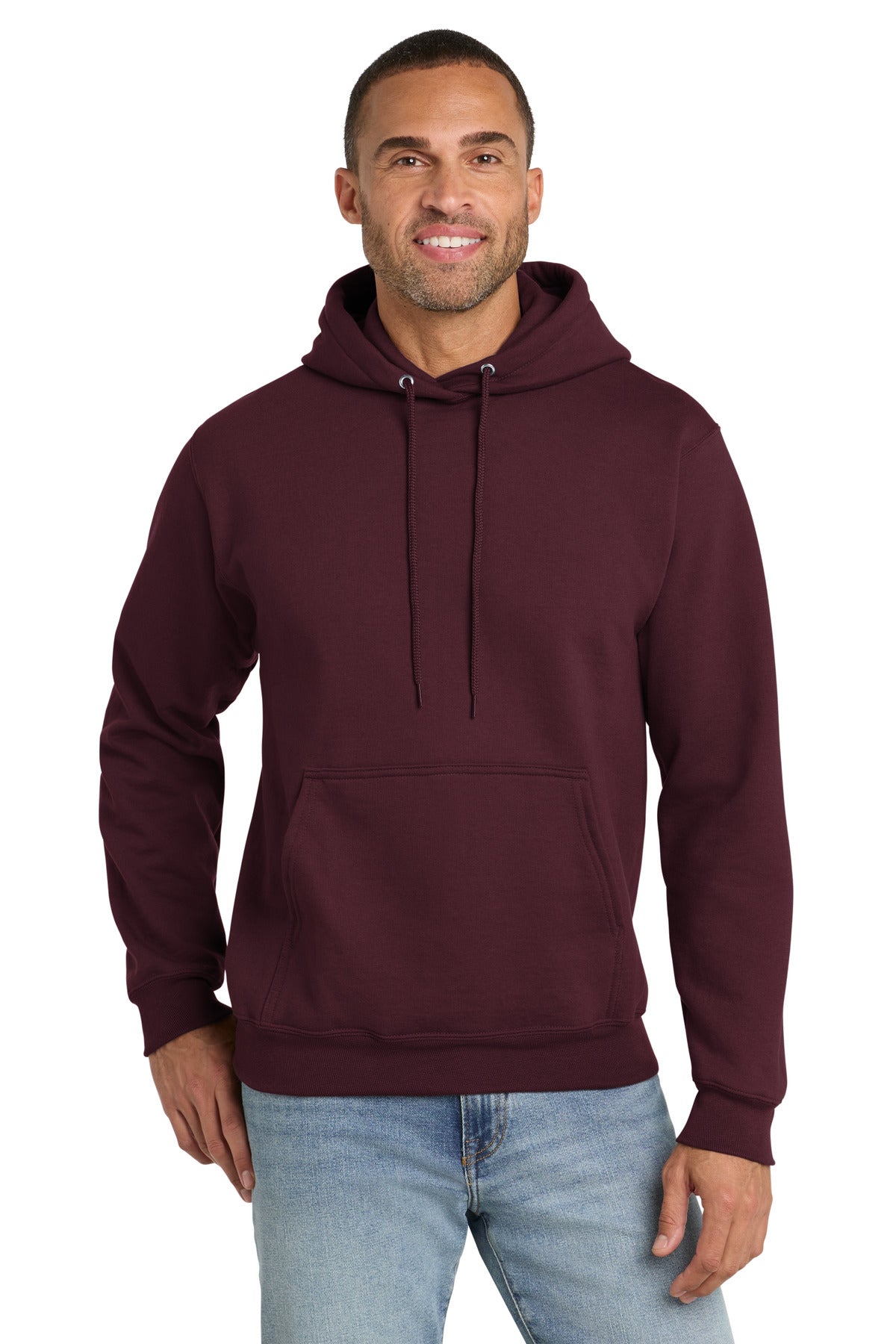 Port & Co Essential Fleece Pullover Hooded Sweatshirt.  PC90H - Maroon