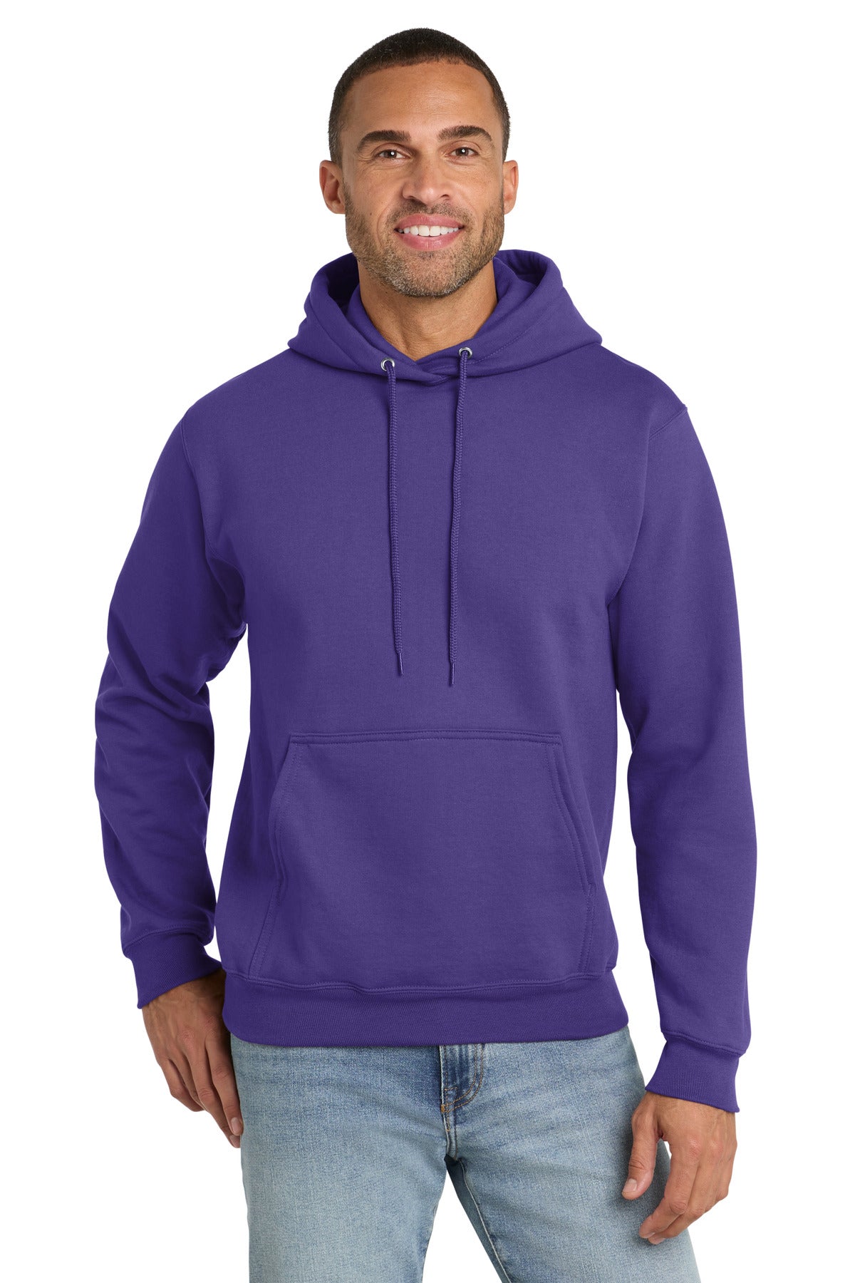 Port & Co Essential Fleece Pullover Hooded Sweatshirt.  PC90H - Purple