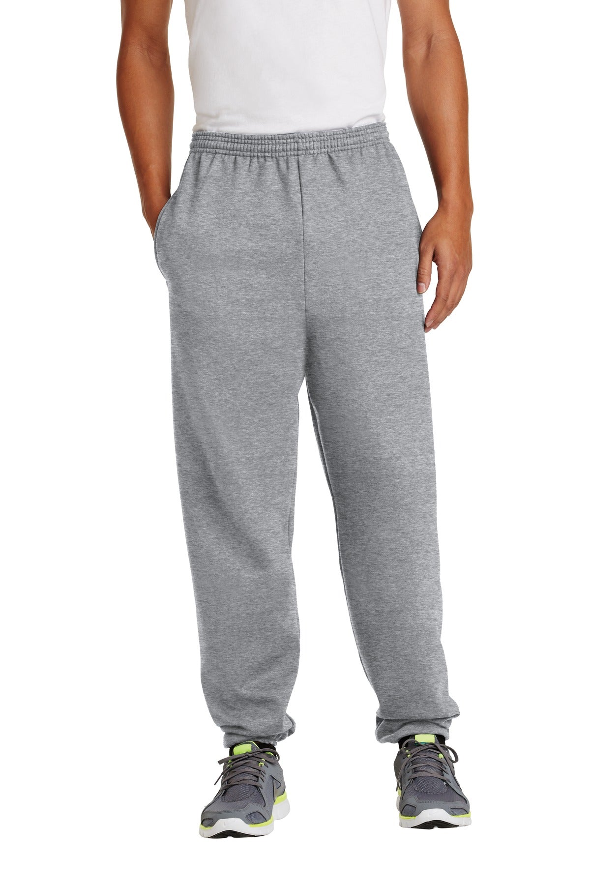 Port & Co Essential Fleece Sweatpant with Pockets.  PC90P - Athletic Heather