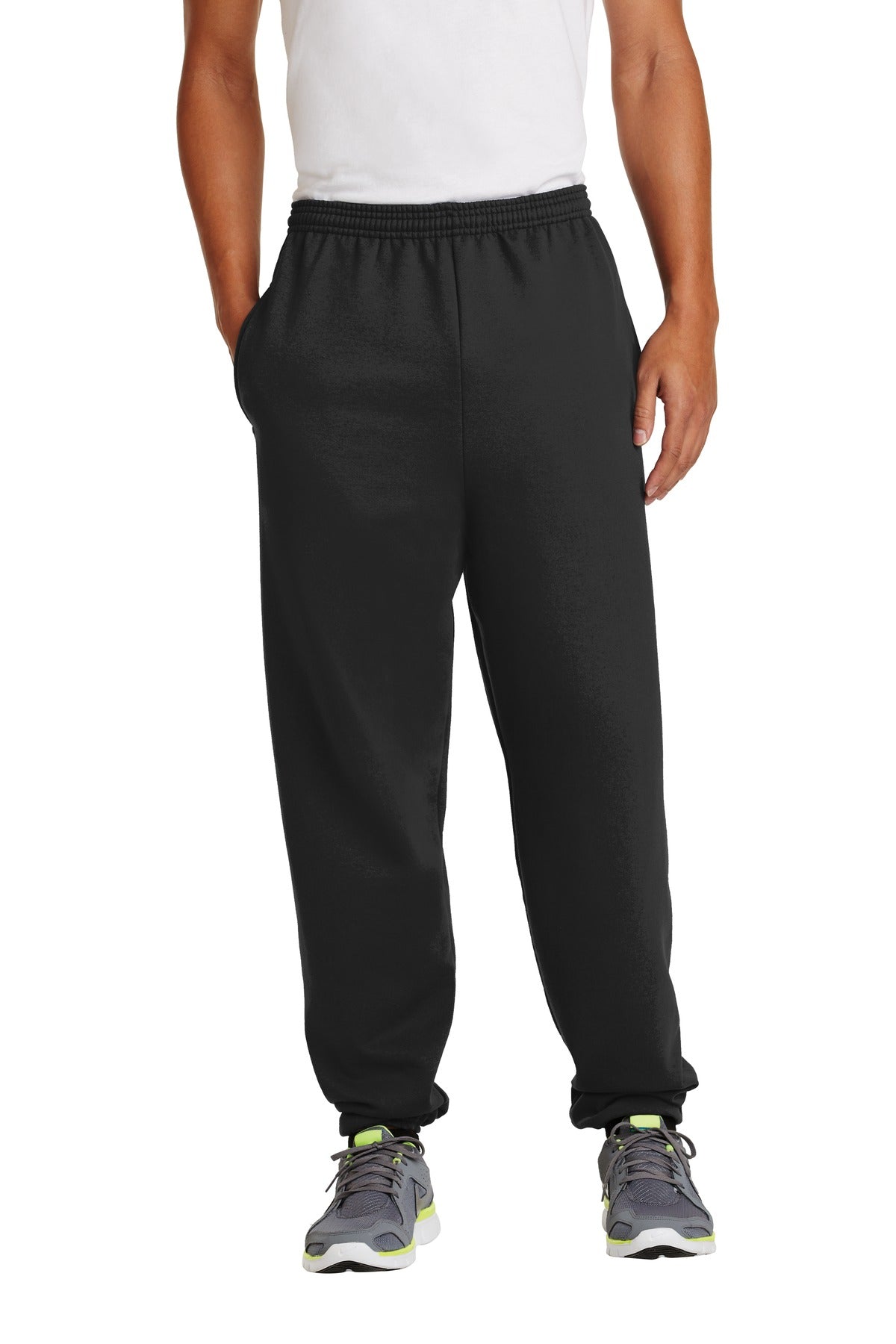 Port & Co Essential Fleece Sweatpant with Pockets.  PC90P - Jet Black