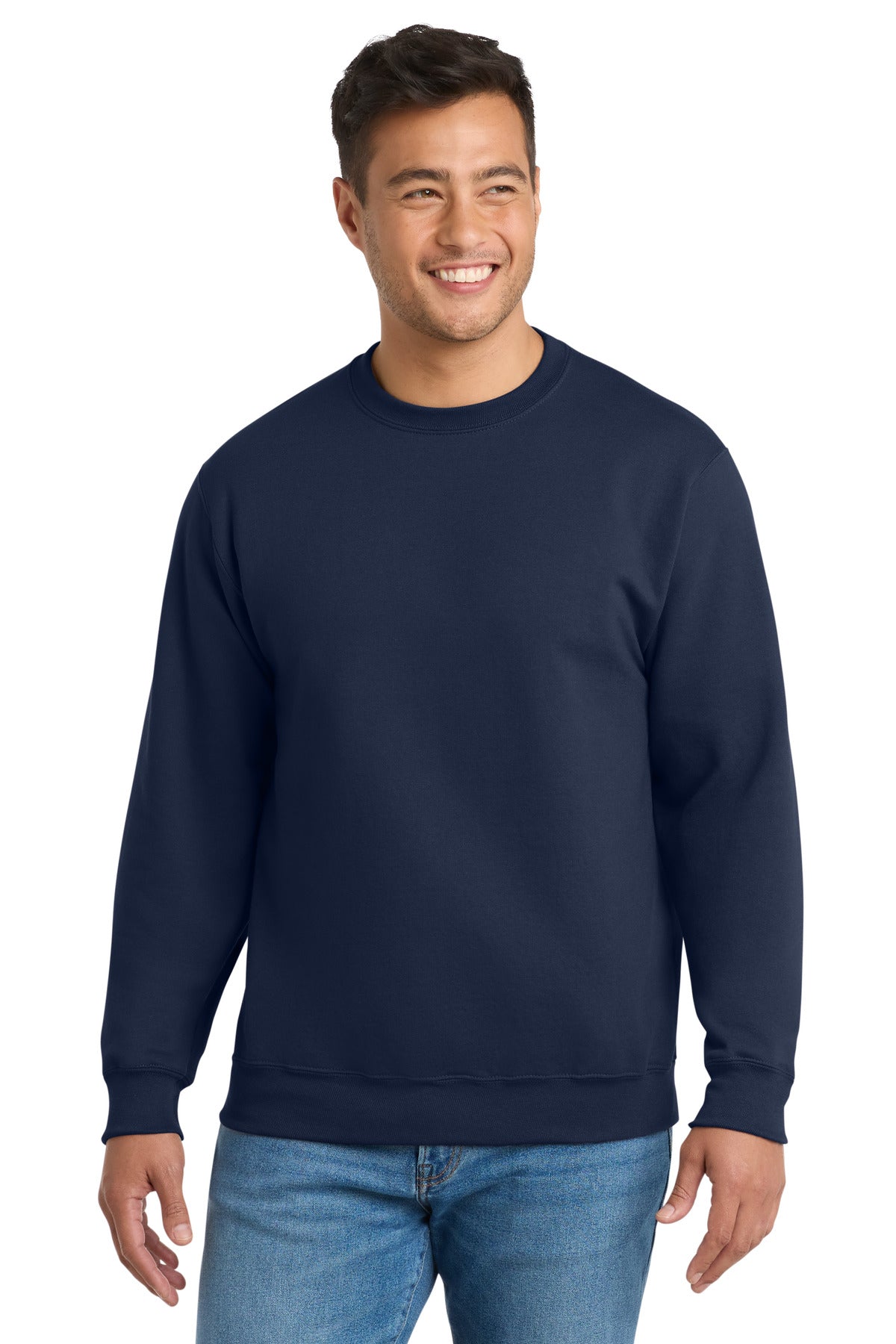 Port & Co Tall Essential Fleece Crewneck Sweatshirt. PC90T - Navy
