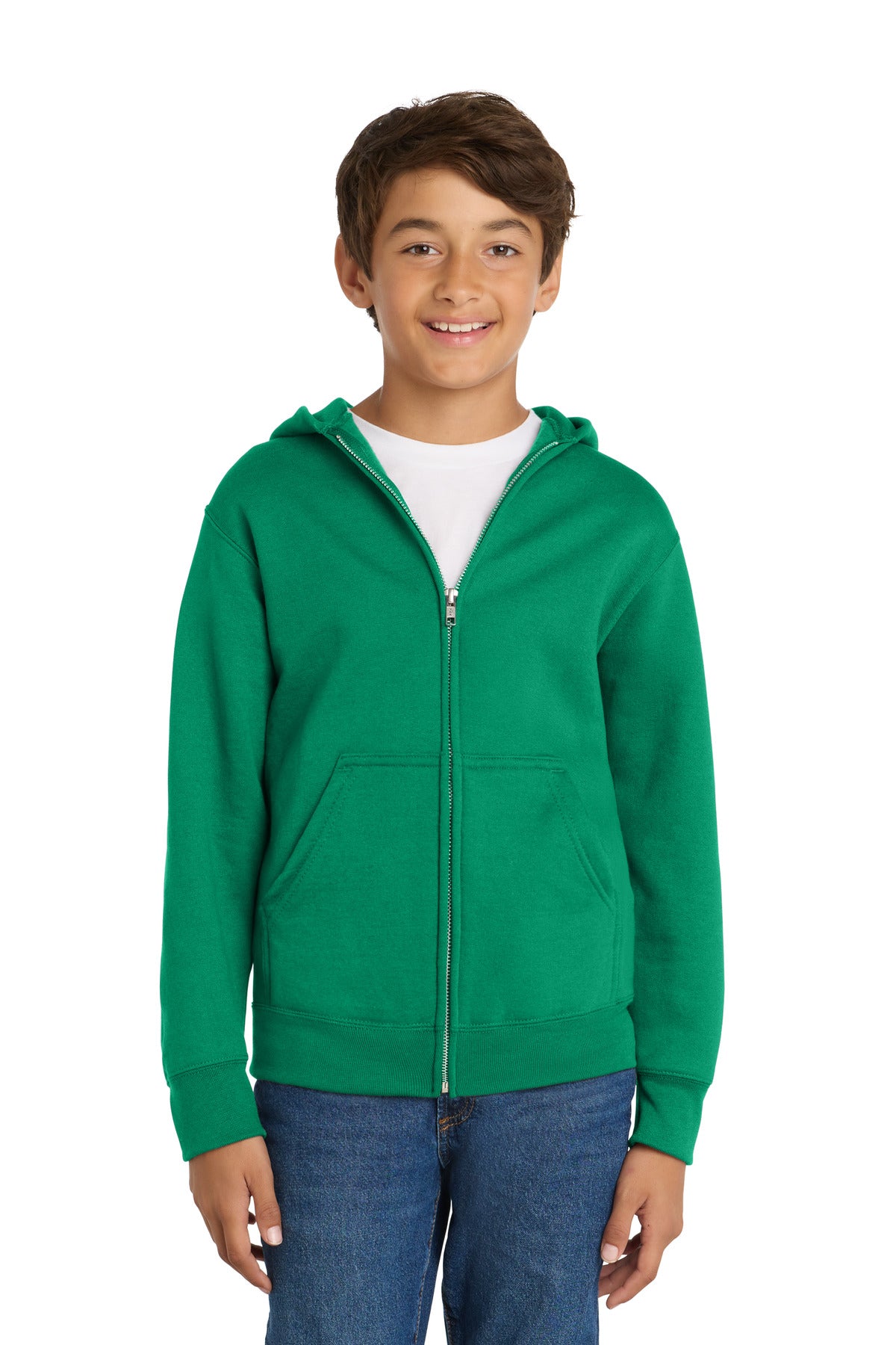 Port & Co Youth Core Fleece Full-Zip Hooded Sweatshirt