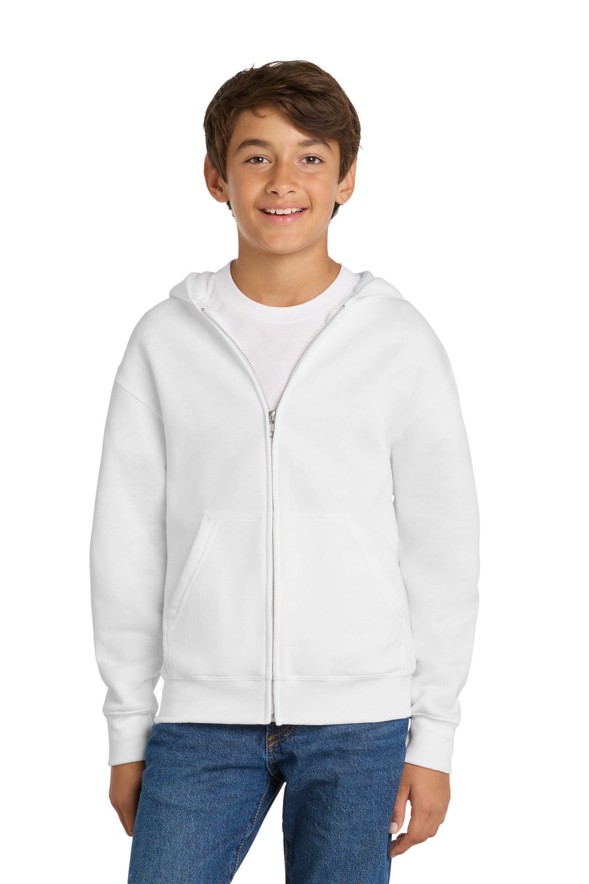 Port & Co Youth Core Fleece Full-Zip Hooded Sweatshirt