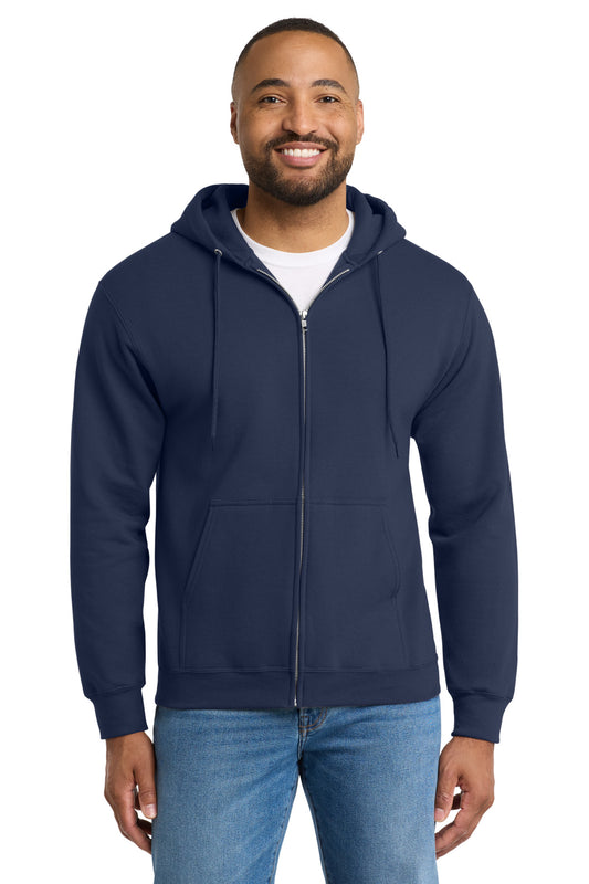 Port & Co Essential Fleece Full-Zip Hooded Sweatshirt.  PC90ZH - Navy
