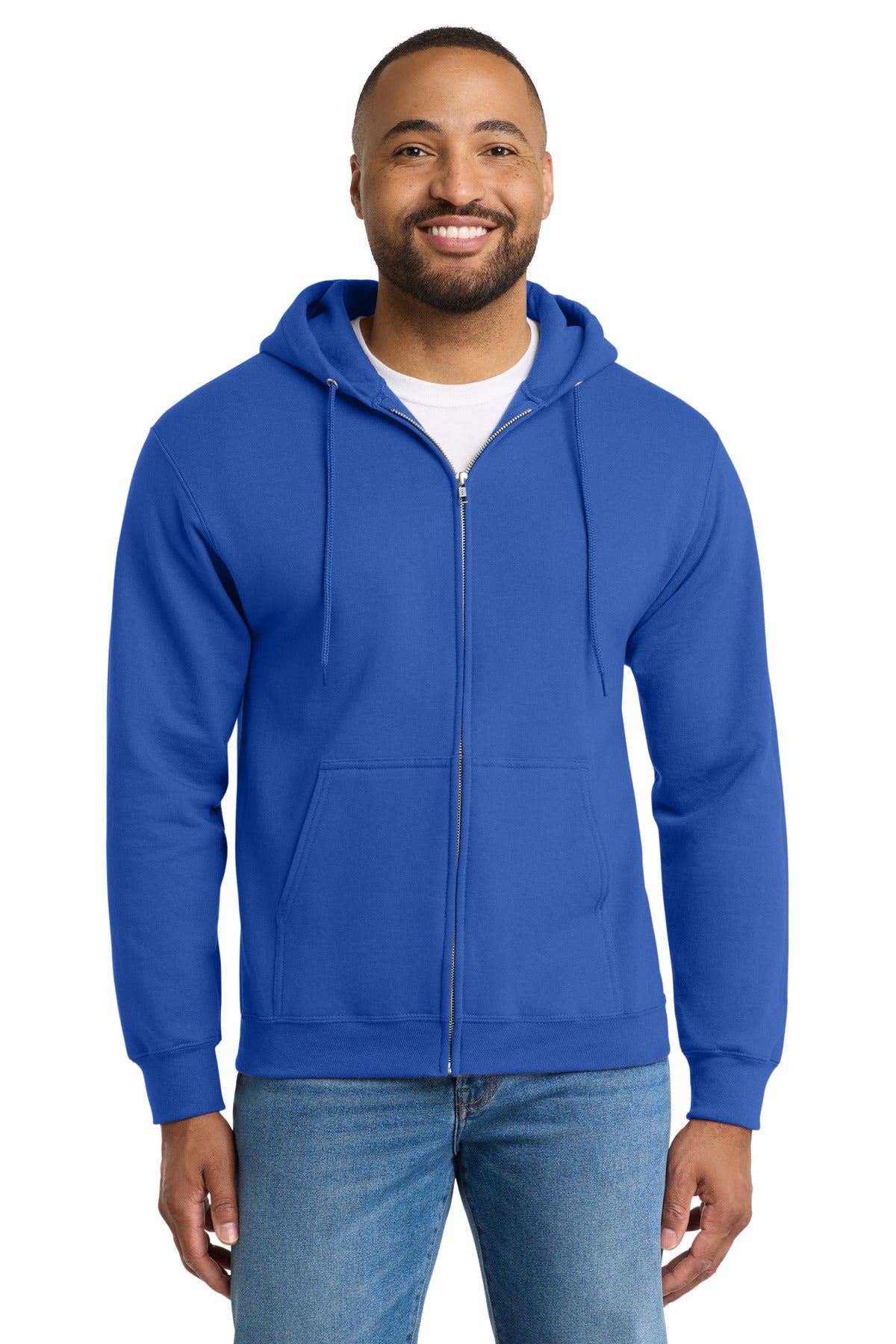 Port & Co Essential Fleece Full-Zip Hooded Sweatshirt.  PC90ZH - Royal
