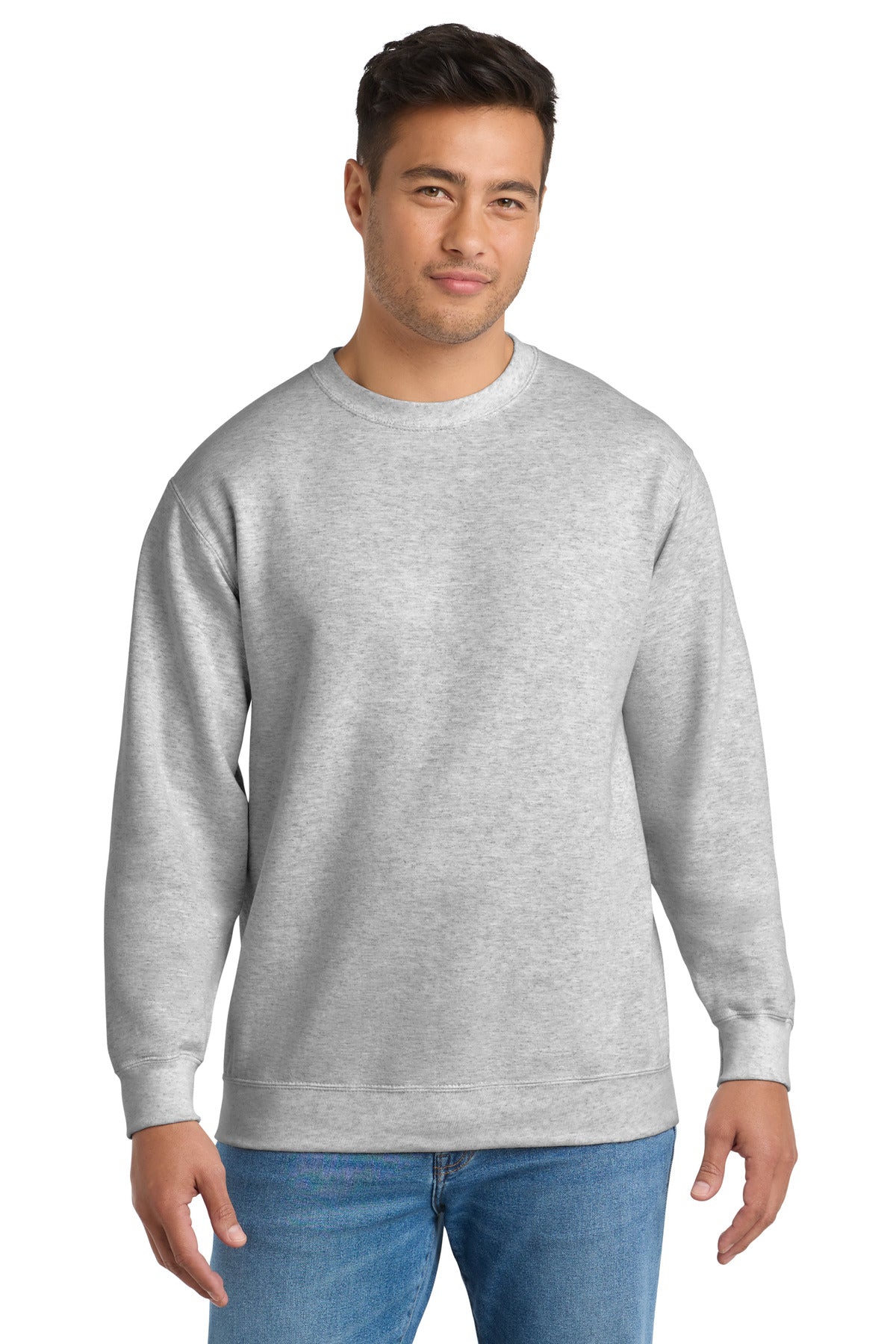 Port & Co Essential Fleece Crewneck Sweatshirt.  PC90 - Ash