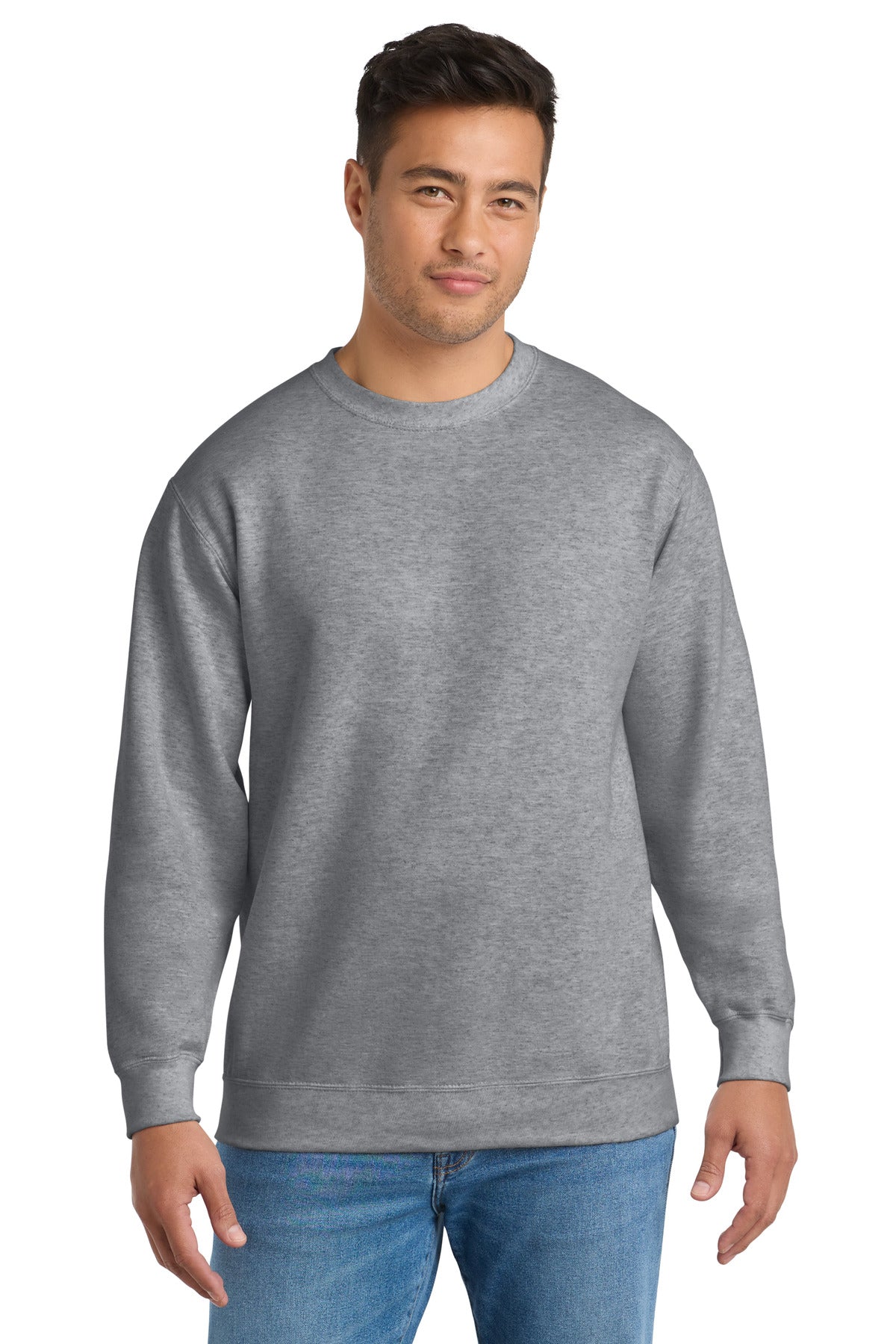 Port & Co Essential Fleece Crewneck Sweatshirt.  PC90 - Athletic Heather
