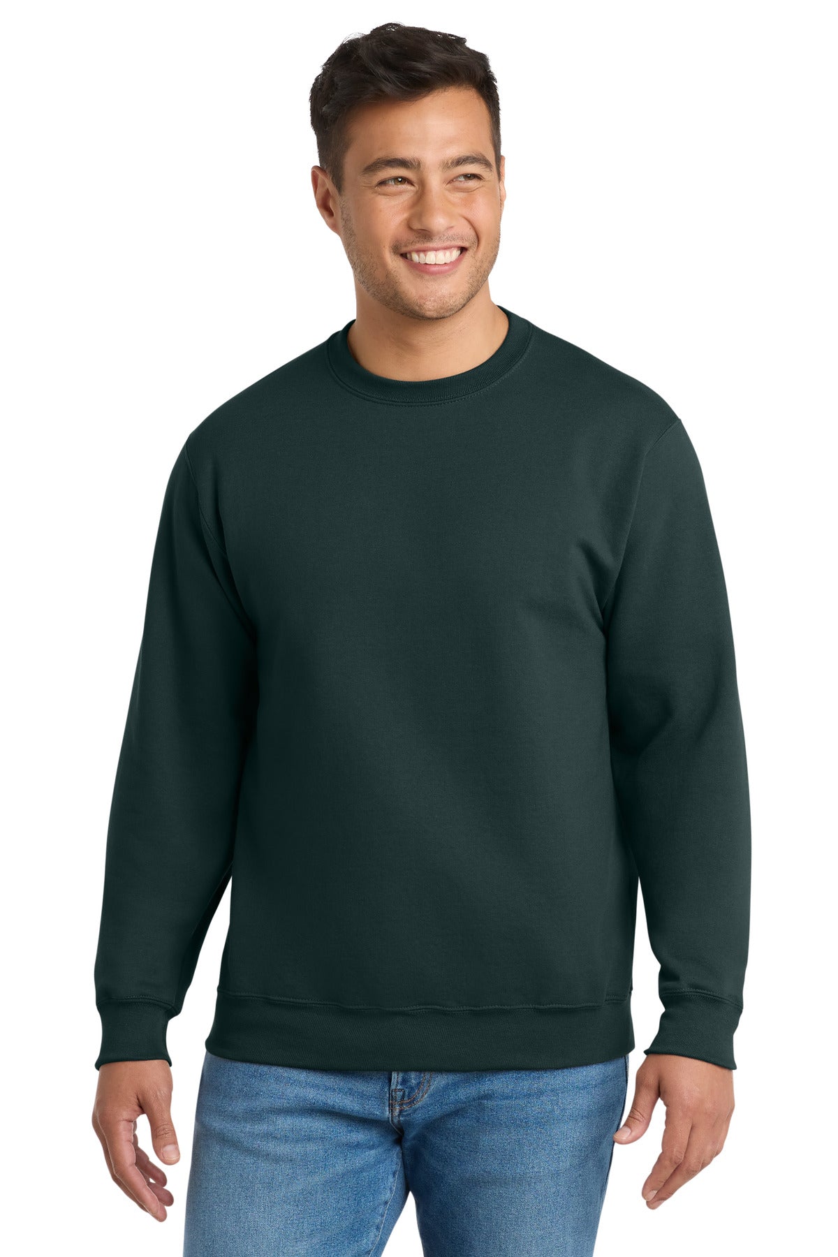 Port & Co Essential Fleece Crewneck Sweatshirt.  PC90 - Dark Green