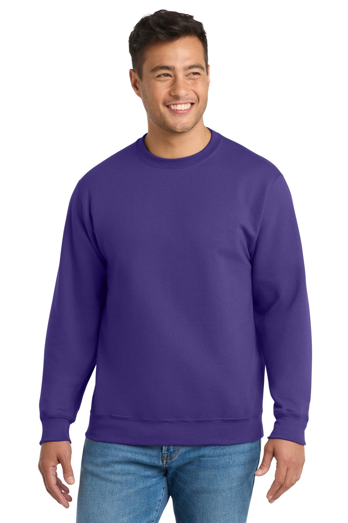 Port & Co Essential Fleece Crewneck Sweatshirt.  PC90 - Purple