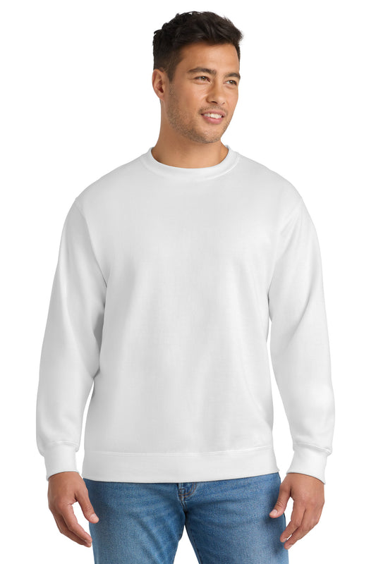 Port & Co Essential Fleece Crewneck Sweatshirt.  PC90 - White