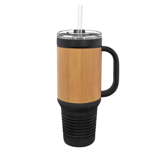 Polar Camel 40 oz Laserable Leatherette Travel Mug