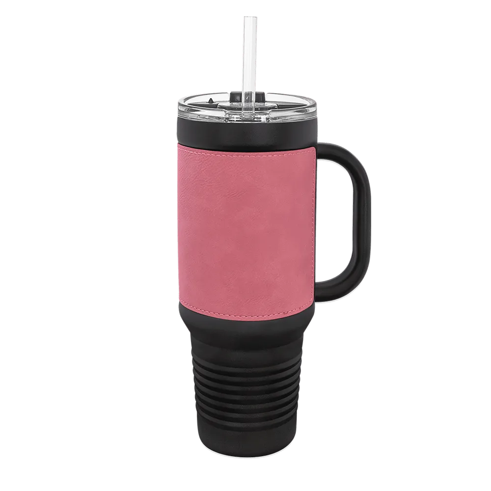 Polar Camel 40 oz Laserable Leatherette Travel Mug