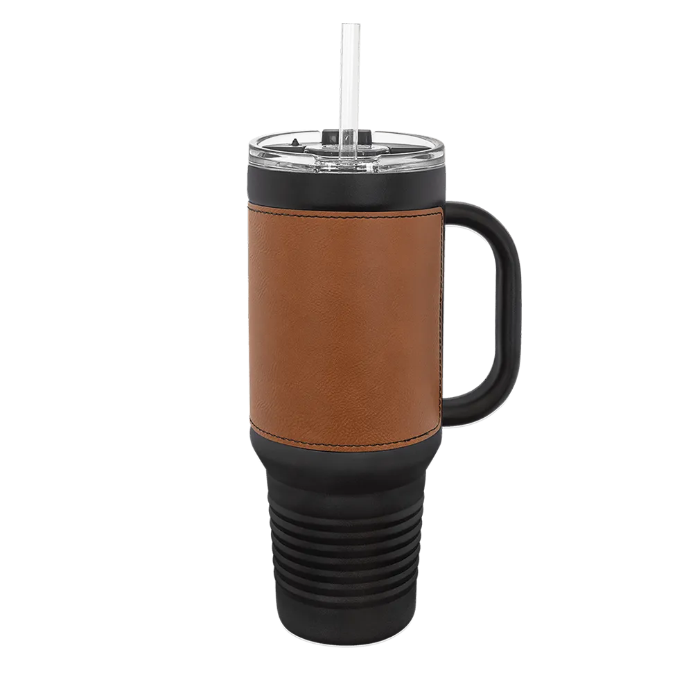 Polar Camel 40 oz Laserable Leatherette Travel Mug