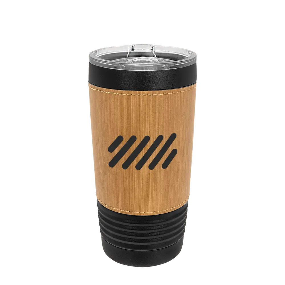 Polar Camel 20 oz Leatherette Black Tumbler with Slider Lid