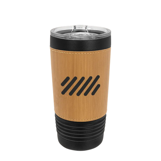 Polar Camel 20 oz Leatherette Black Tumbler with Slider Lid