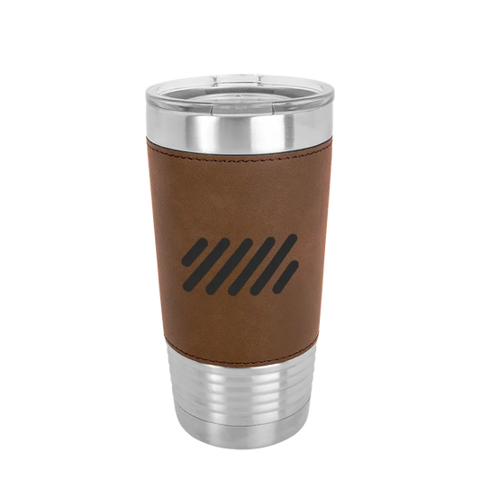 Polar Camel 20 oz Laserable Leatherette Tumbler with Clear Lid