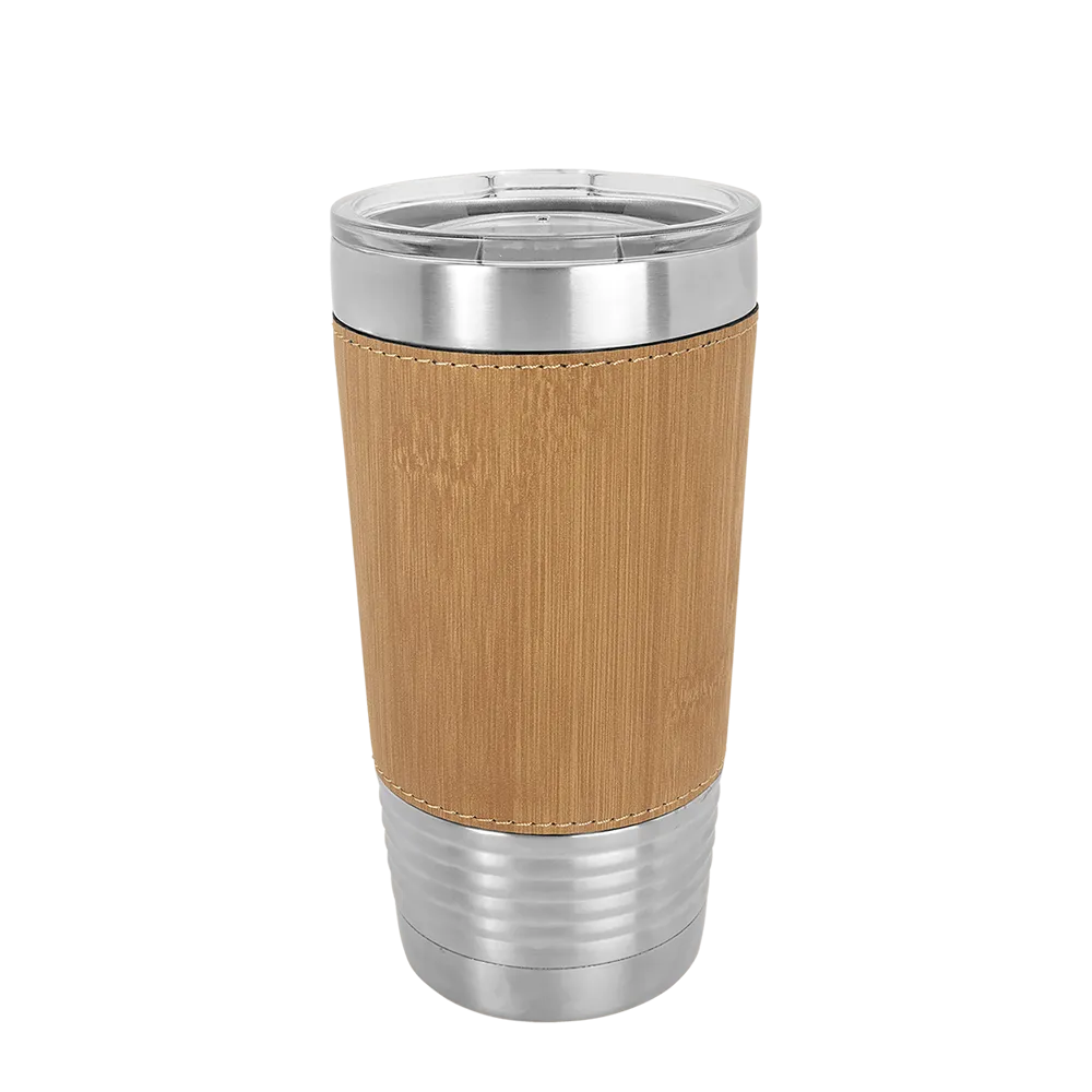 Polar Camel 20 oz Laserable Leatherette Tumbler with Clear Lid