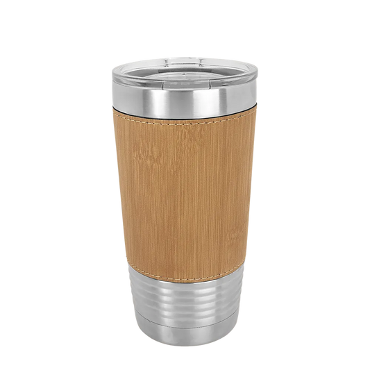 Polar Camel 20 oz Laserable Leatherette Tumbler with Clear Lid