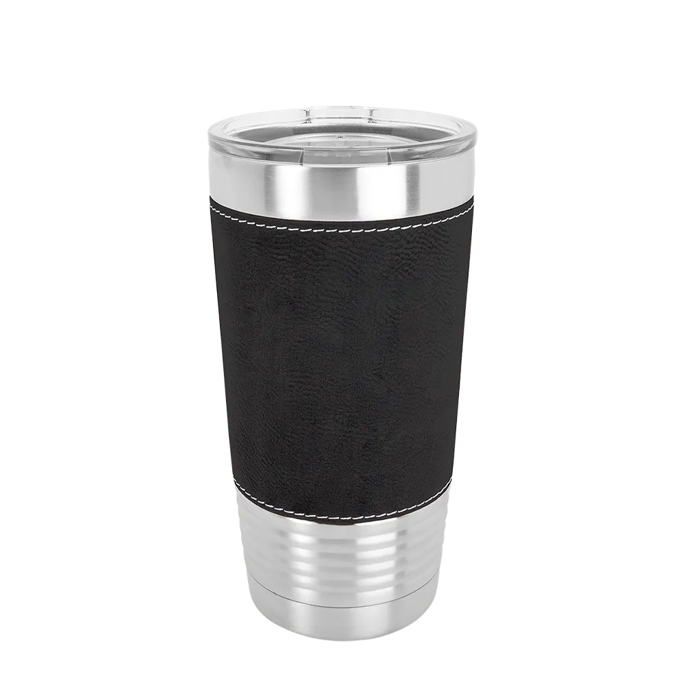 Polar Camel 20 oz Laserable Leatherette Tumbler with Clear Lid