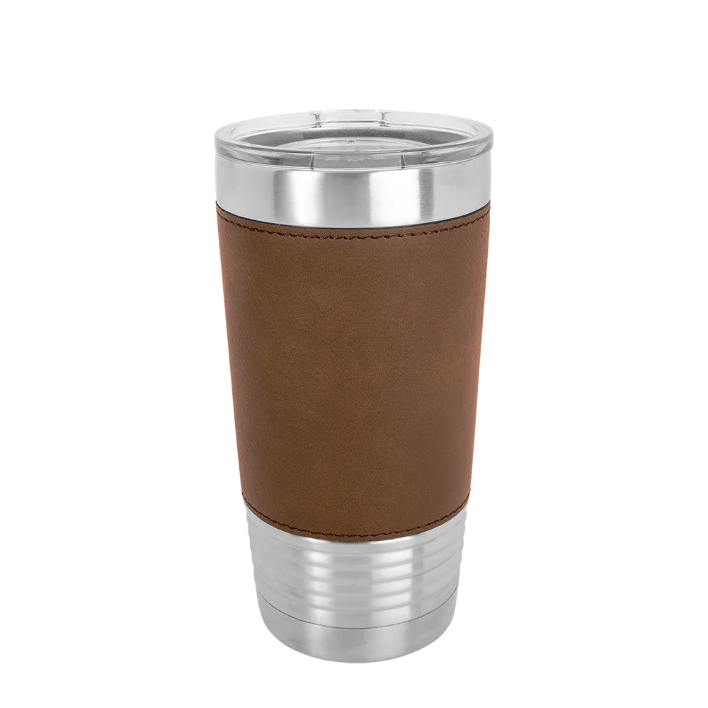 Polar Camel 20 oz Laserable Leatherette Tumbler with Clear Lid