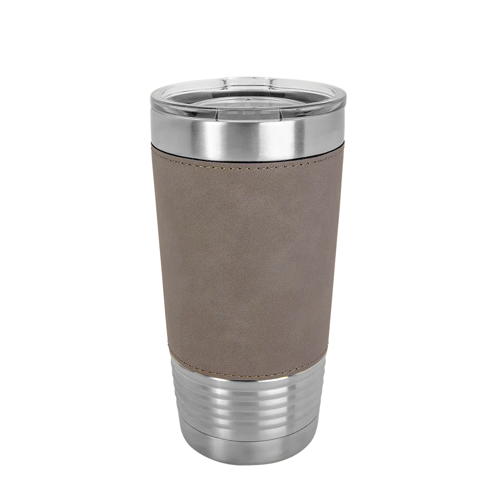 Polar Camel 20 oz Laserable Leatherette Tumbler with Clear Lid