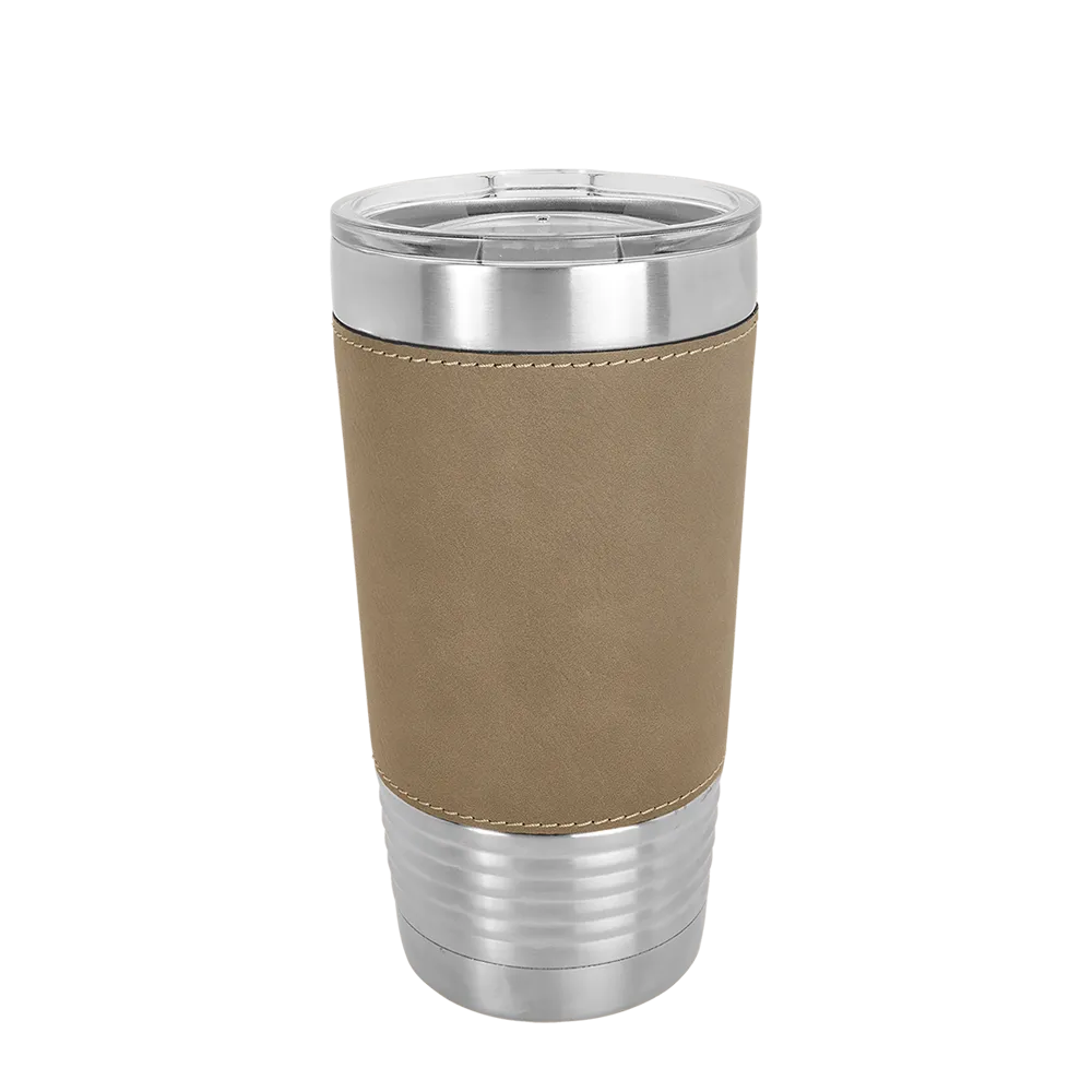 Polar Camel 20 oz Laserable Leatherette Tumbler with Clear Lid
