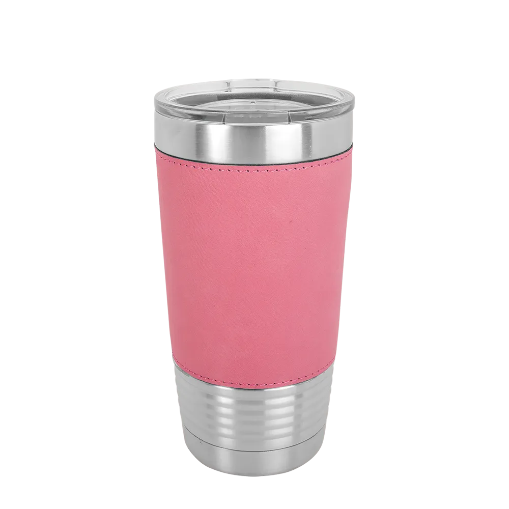 Polar Camel 20 oz Laserable Leatherette Tumbler with Clear Lid
