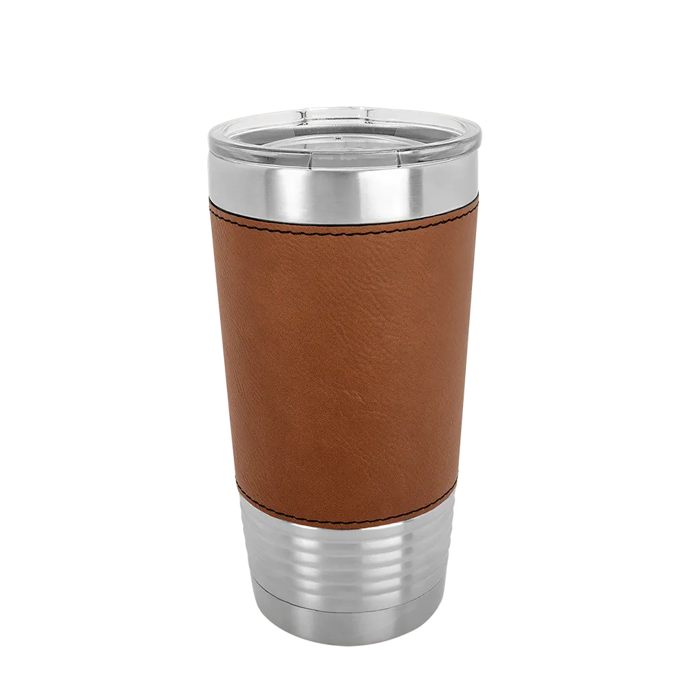 Polar Camel 20 oz Laserable Leatherette Tumbler with Clear Lid