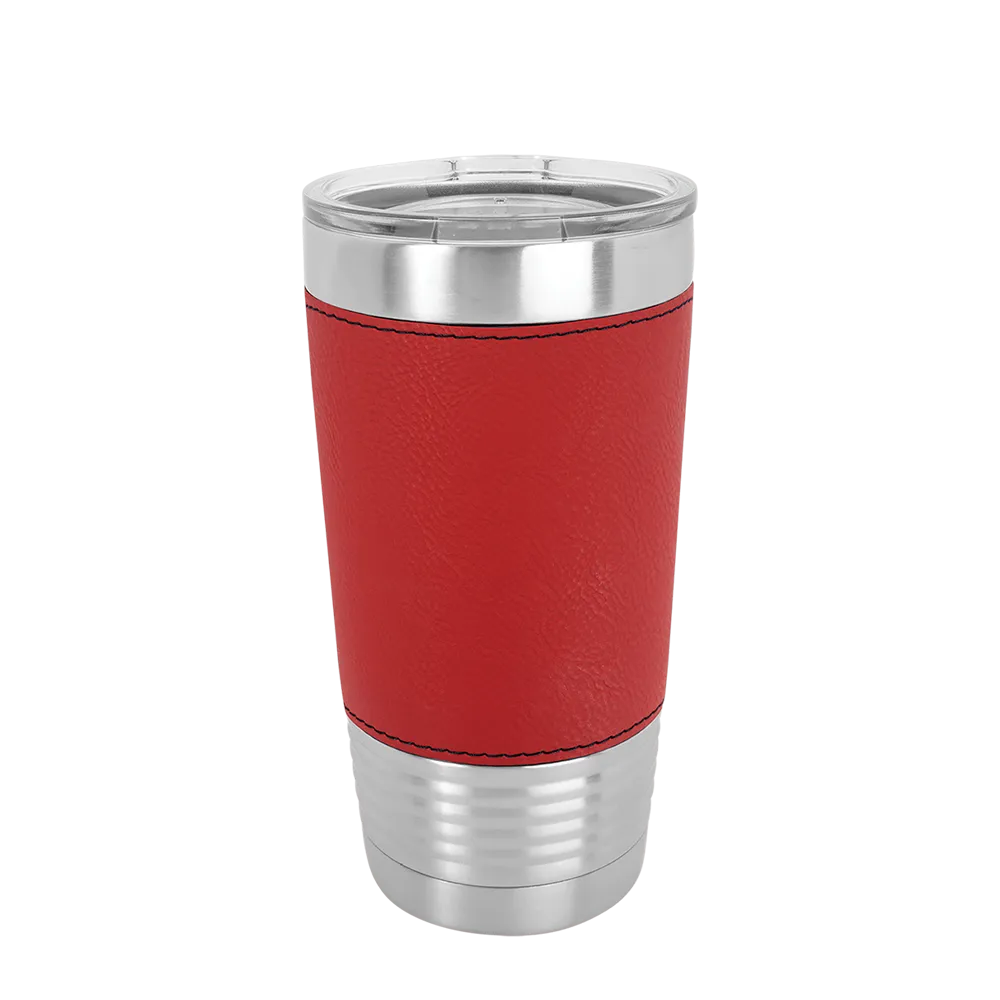 Polar Camel 20 oz Laserable Leatherette Tumbler with Clear Lid