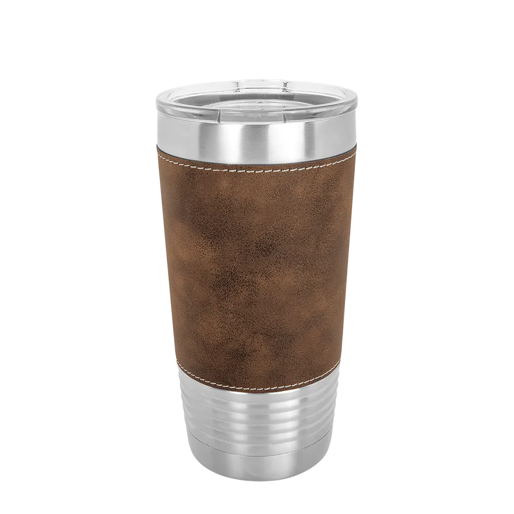 Polar Camel 20 oz Laserable Leatherette Tumbler with Clear Lid