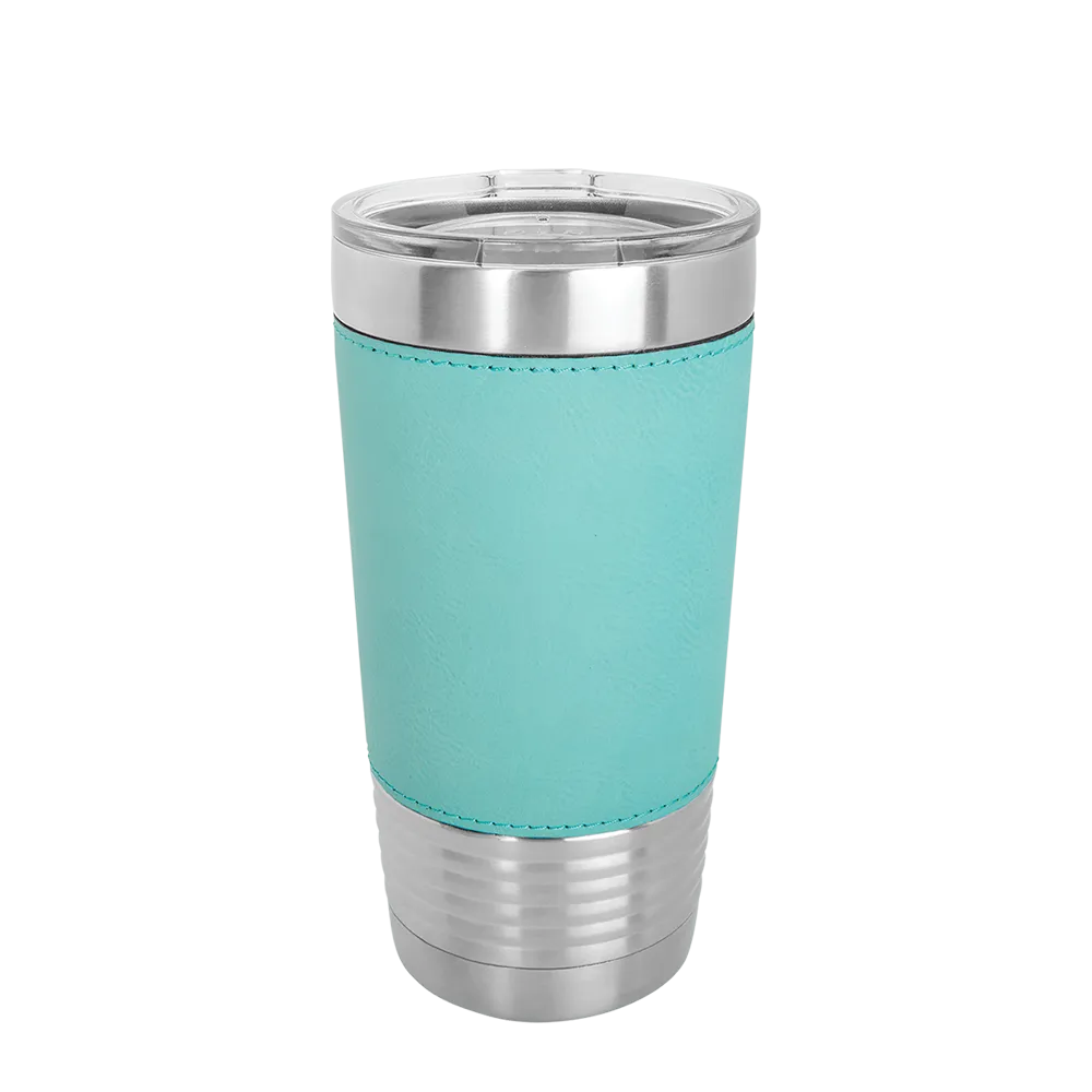 Polar Camel 20 oz Laserable Leatherette Tumbler with Clear Lid