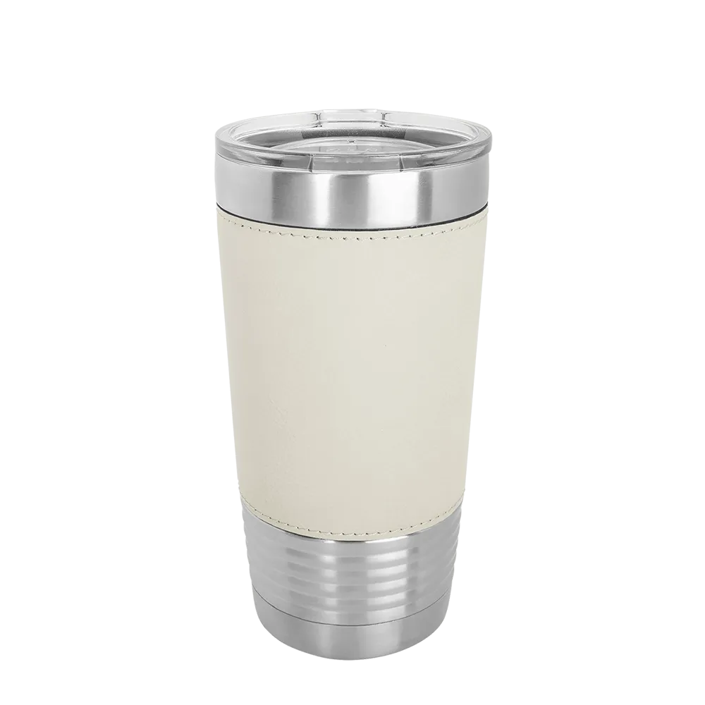 Polar Camel 20 oz Laserable Leatherette Tumbler with Clear Lid