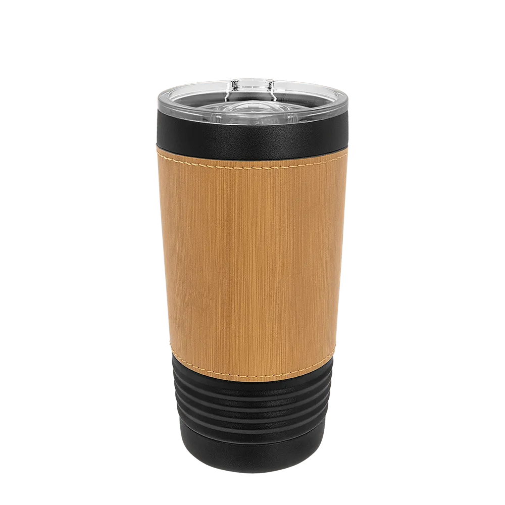 Polar Camel 20 oz Leatherette Black Tumbler with Slider Lid