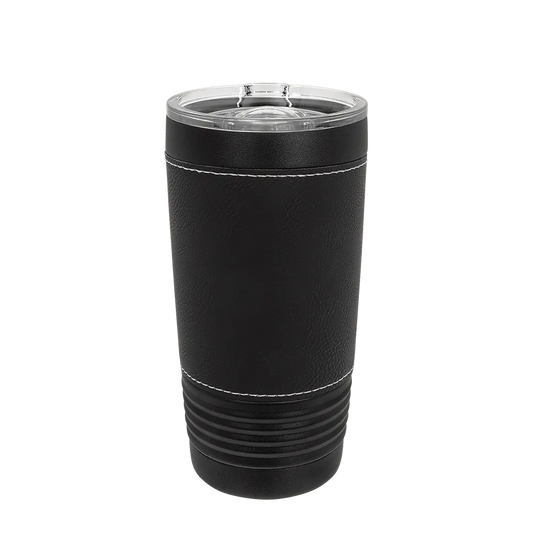 Polar Camel 20 oz Leatherette Black Tumbler with Slider Lid