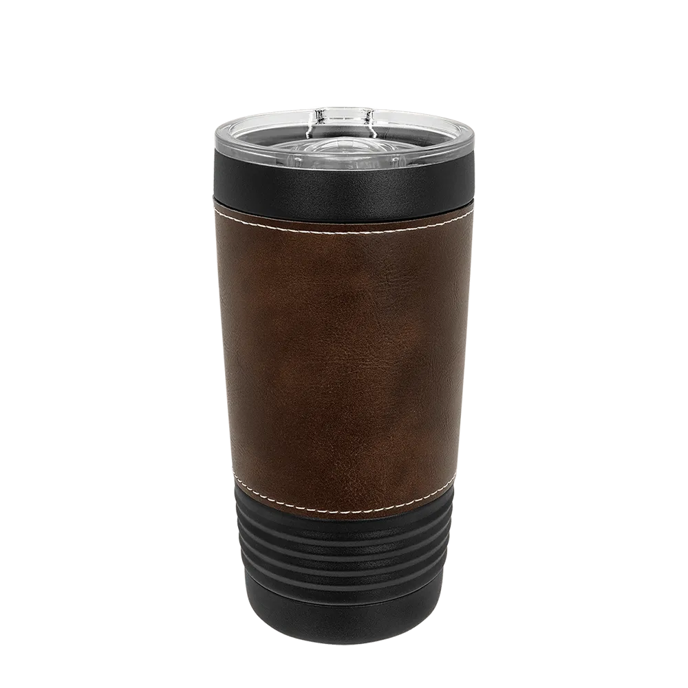 Polar Camel 20 oz Leatherette Black Tumbler with Slider Lid