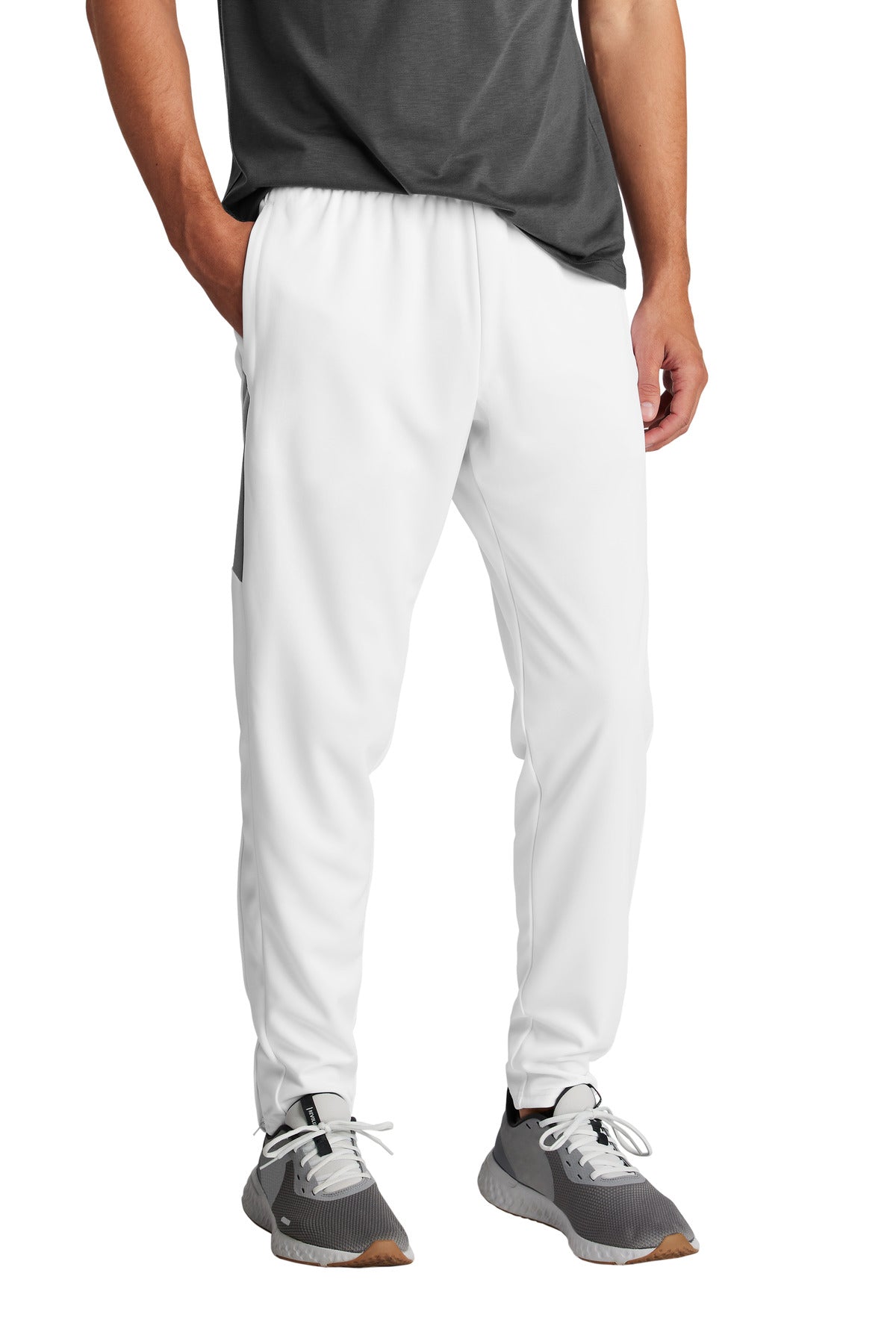 Sport-Tek Travel Pant PST800 - White/ Iron Grey