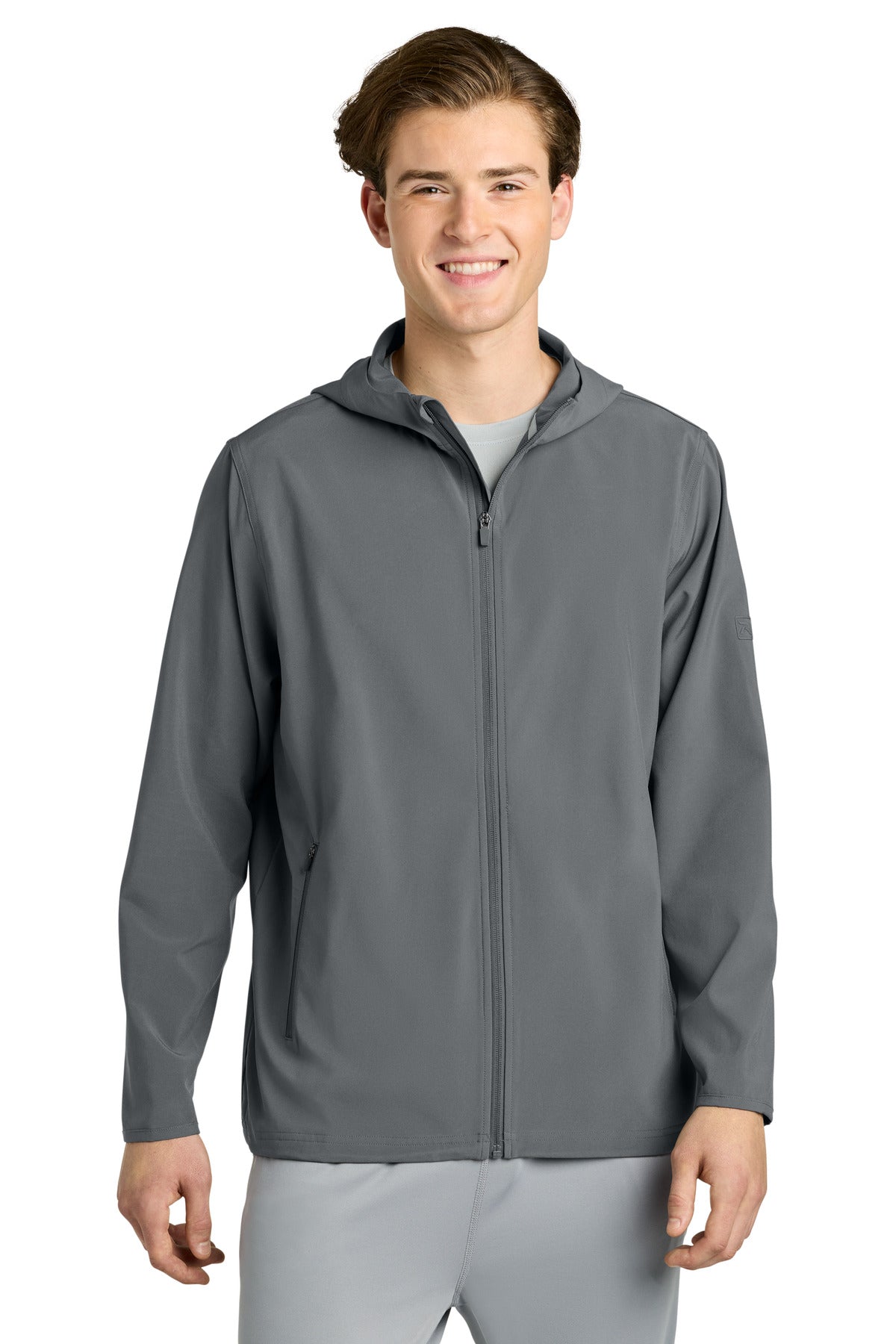 Richardson Barrage Hooded Wind Jacket RA7400FZH - Charcoal