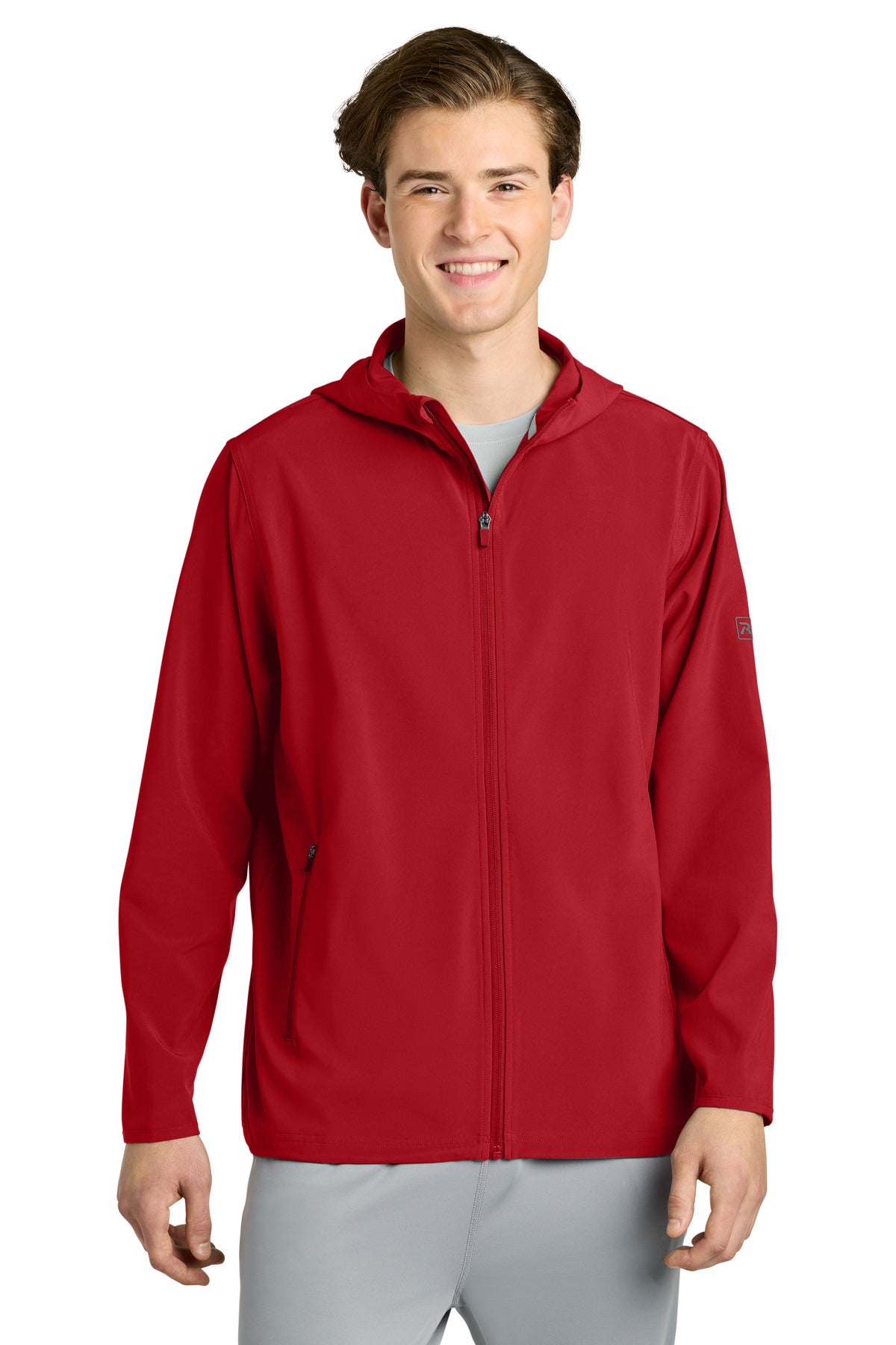 Richardson Barrage Hooded Wind Jacket RA7400FZH - Red