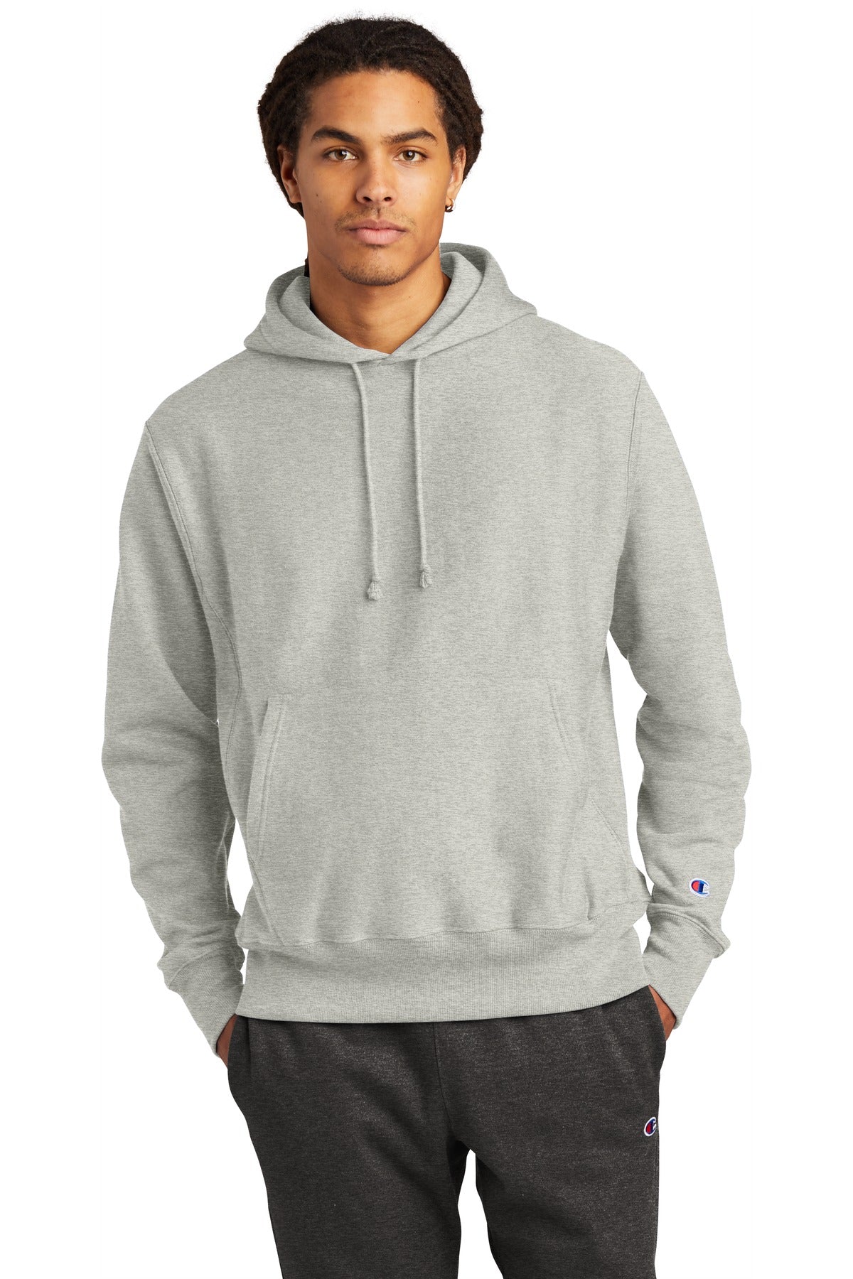 Champion   Reverse Weave   Hooded Sweatshirt S101 - Oxford Grey