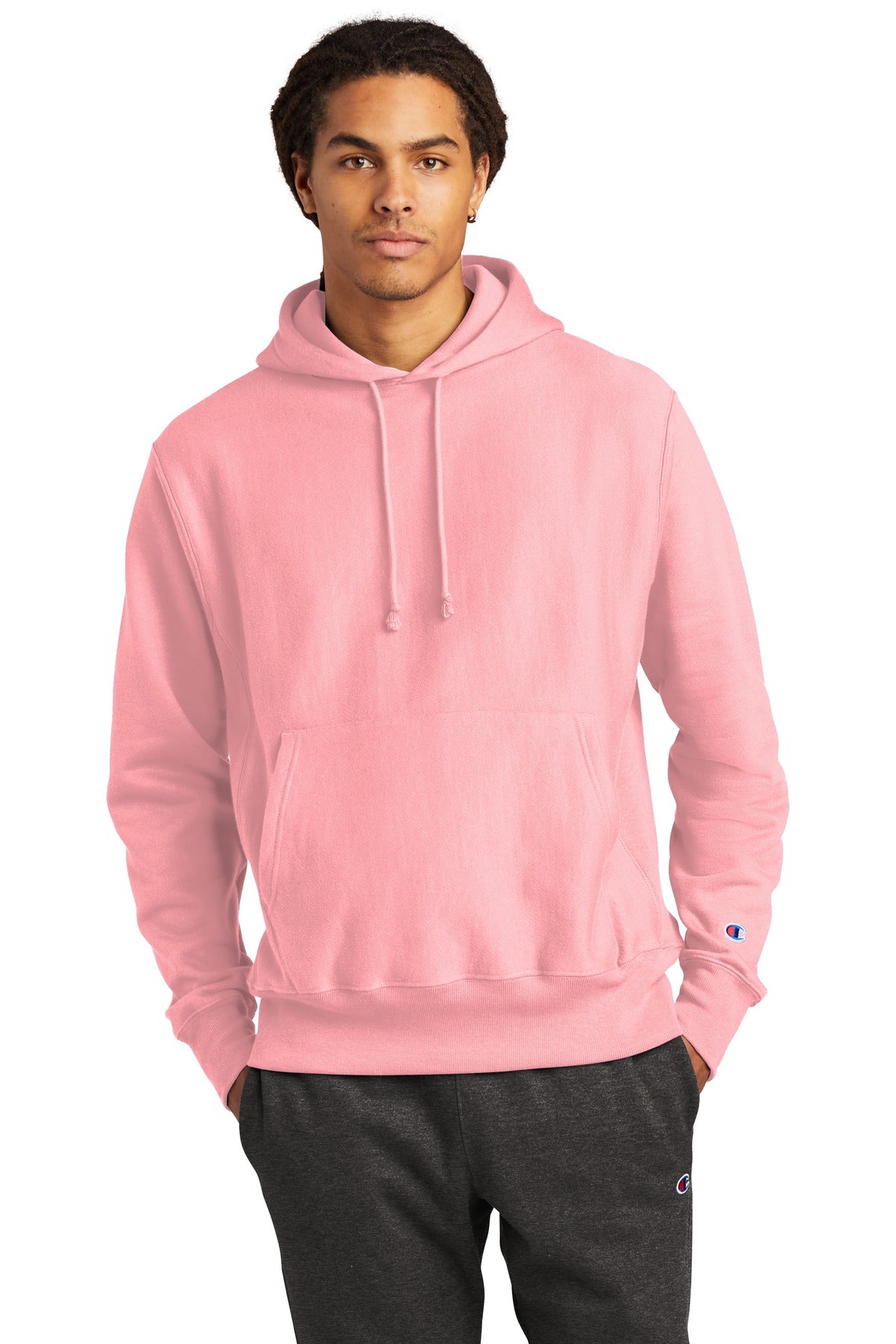 Champion   Reverse Weave   Hooded Sweatshirt S101 - Pink Candy