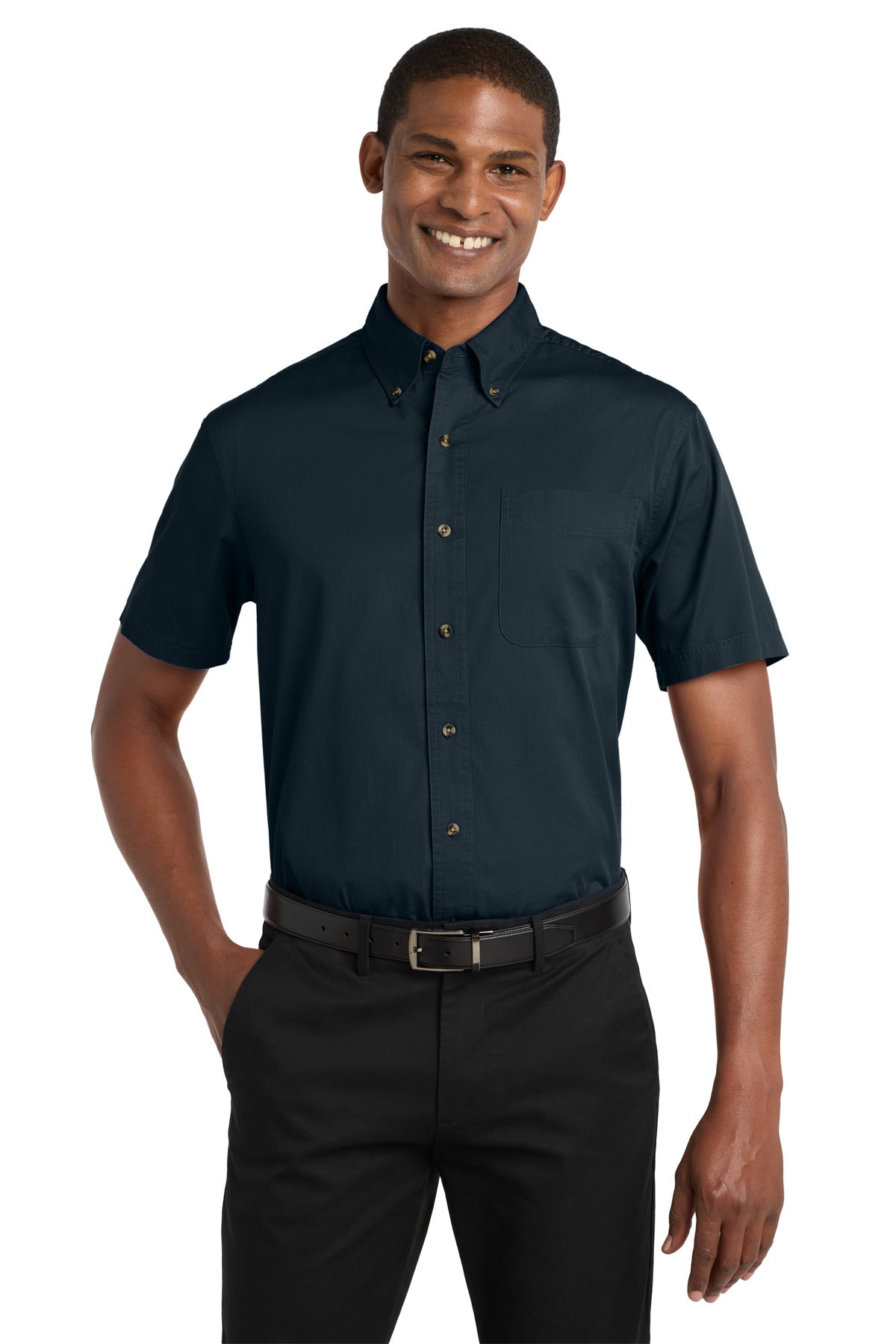 Port Authority Short Sleeve Twill Shirt. S500T - Classic Navy