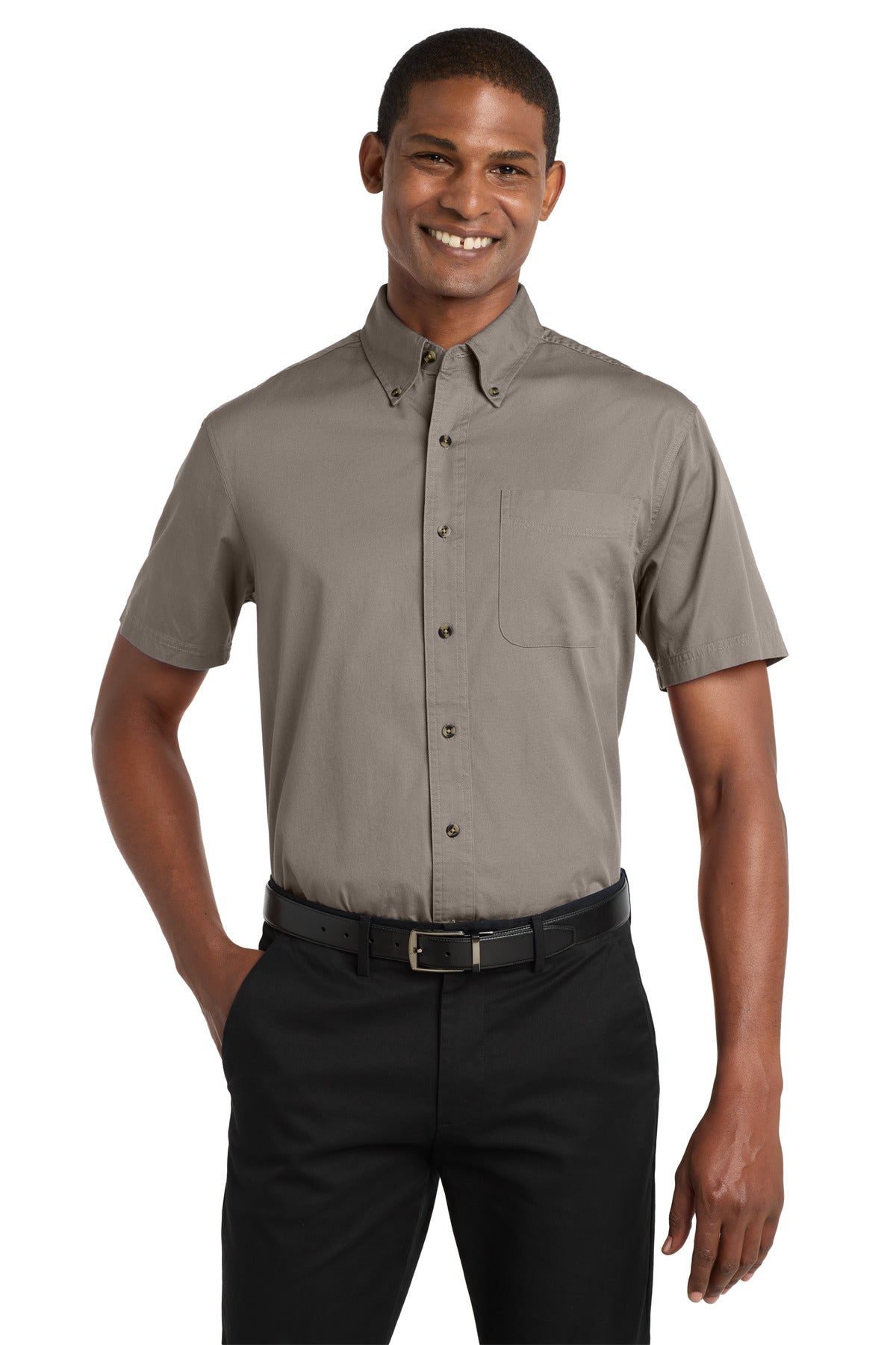 Port Authority Short Sleeve Twill Shirt. S500T - Khaki