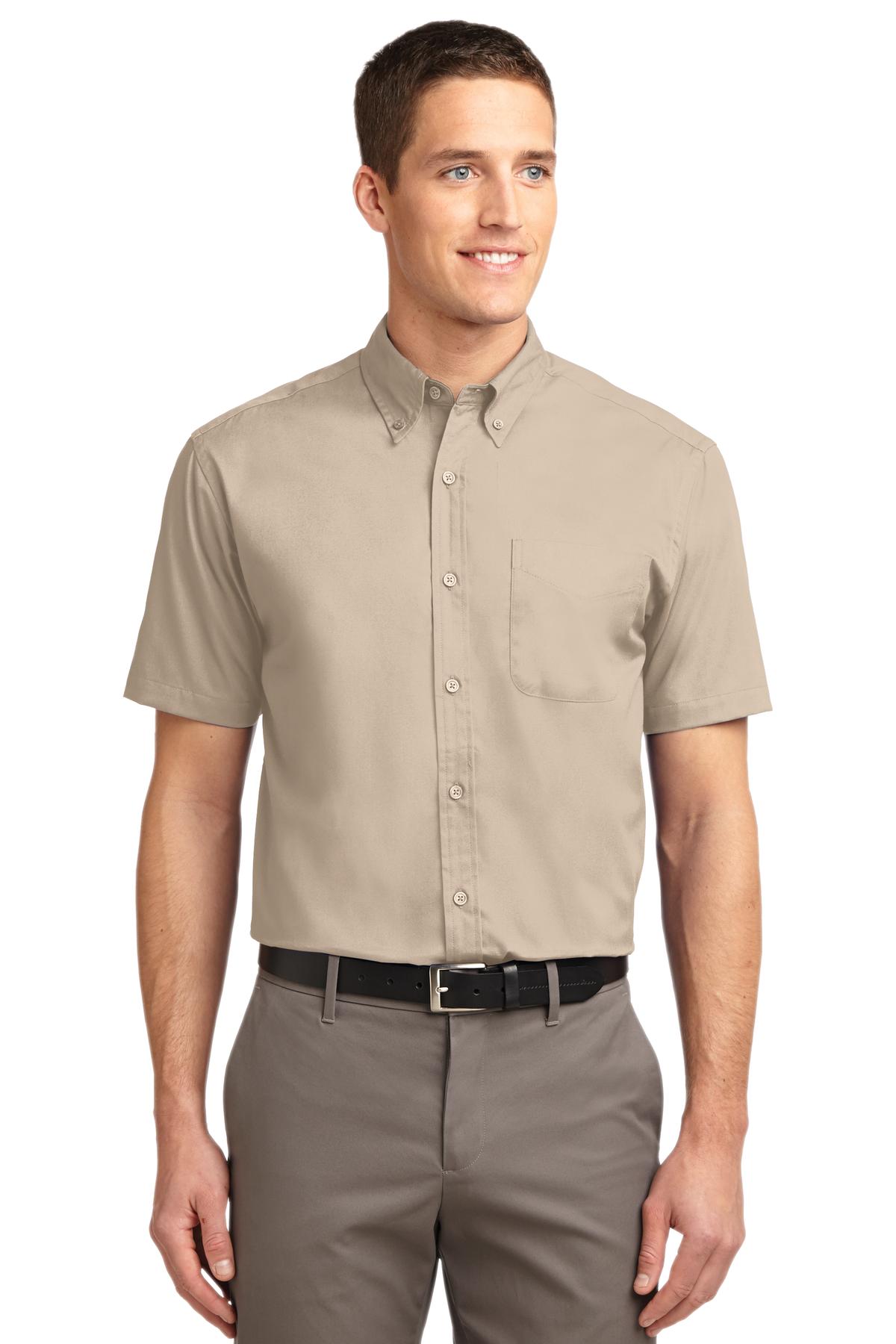 Port Authority Short Sleeve Easy Care Shirt.  S508 - Stone