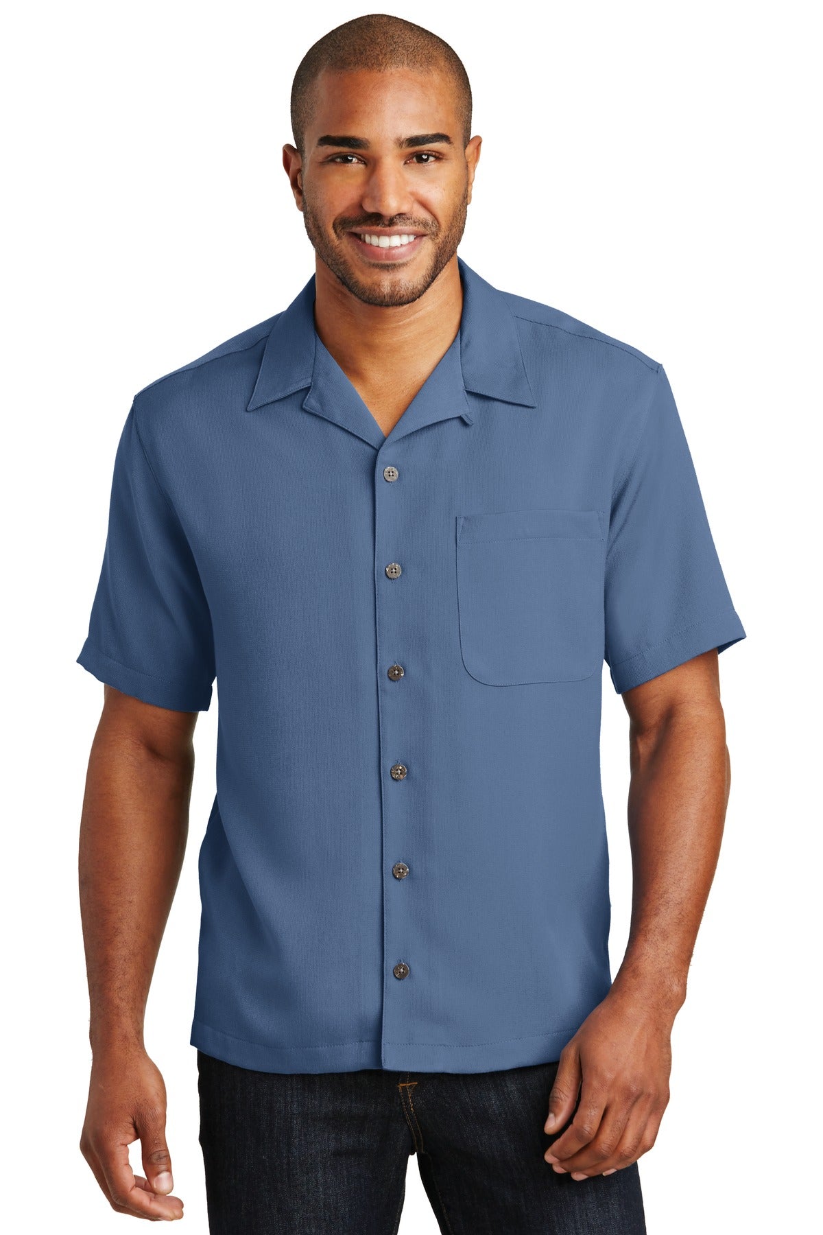 Port Authority Easy Care Camp Shirt.  S535 - Blue