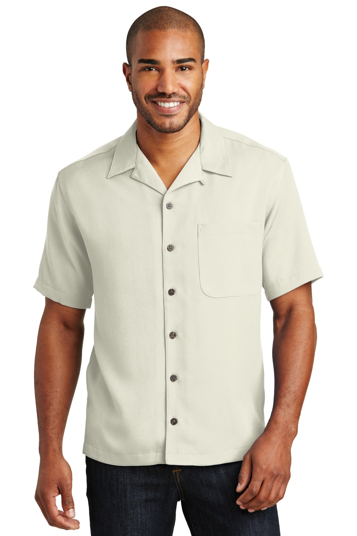 Port Authority Easy Care Camp Shirt.  S535 - Ivory