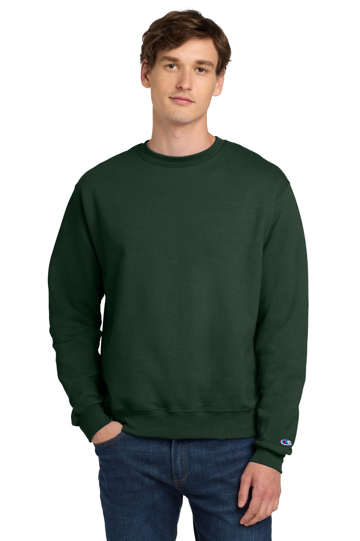 Champion  Powerblend Crewneck Sweatshirt. S6000 - Dark Green
