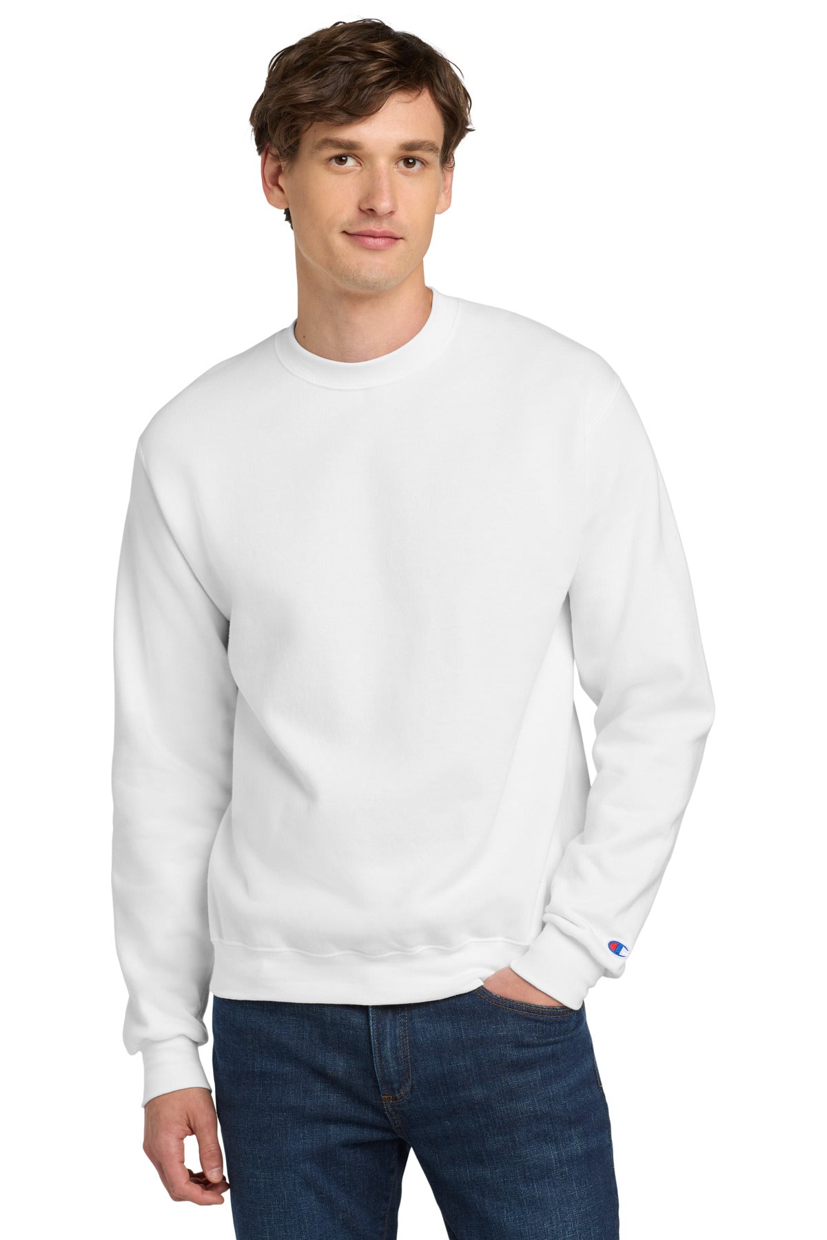 Champion  Powerblend Crewneck Sweatshirt. S6000 - White