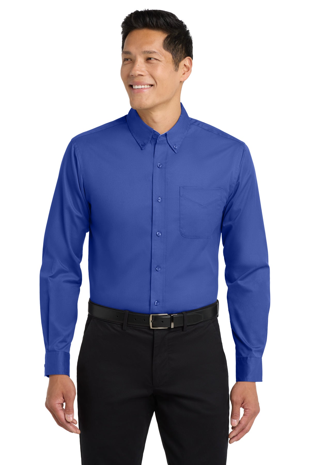 Port Authority Long Sleeve Easy Care Shirt S608 - Royal/ Classic Navy