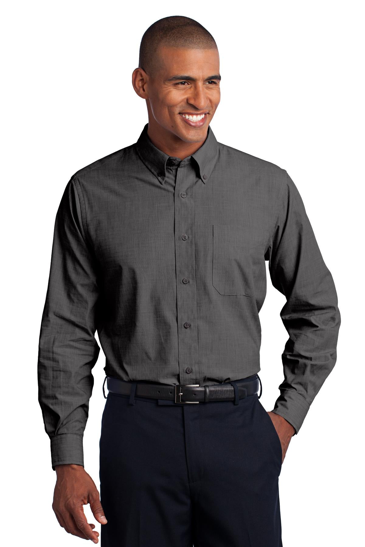 Port Authority Crosshatch Easy Care Shirt. S640 - Soft Black